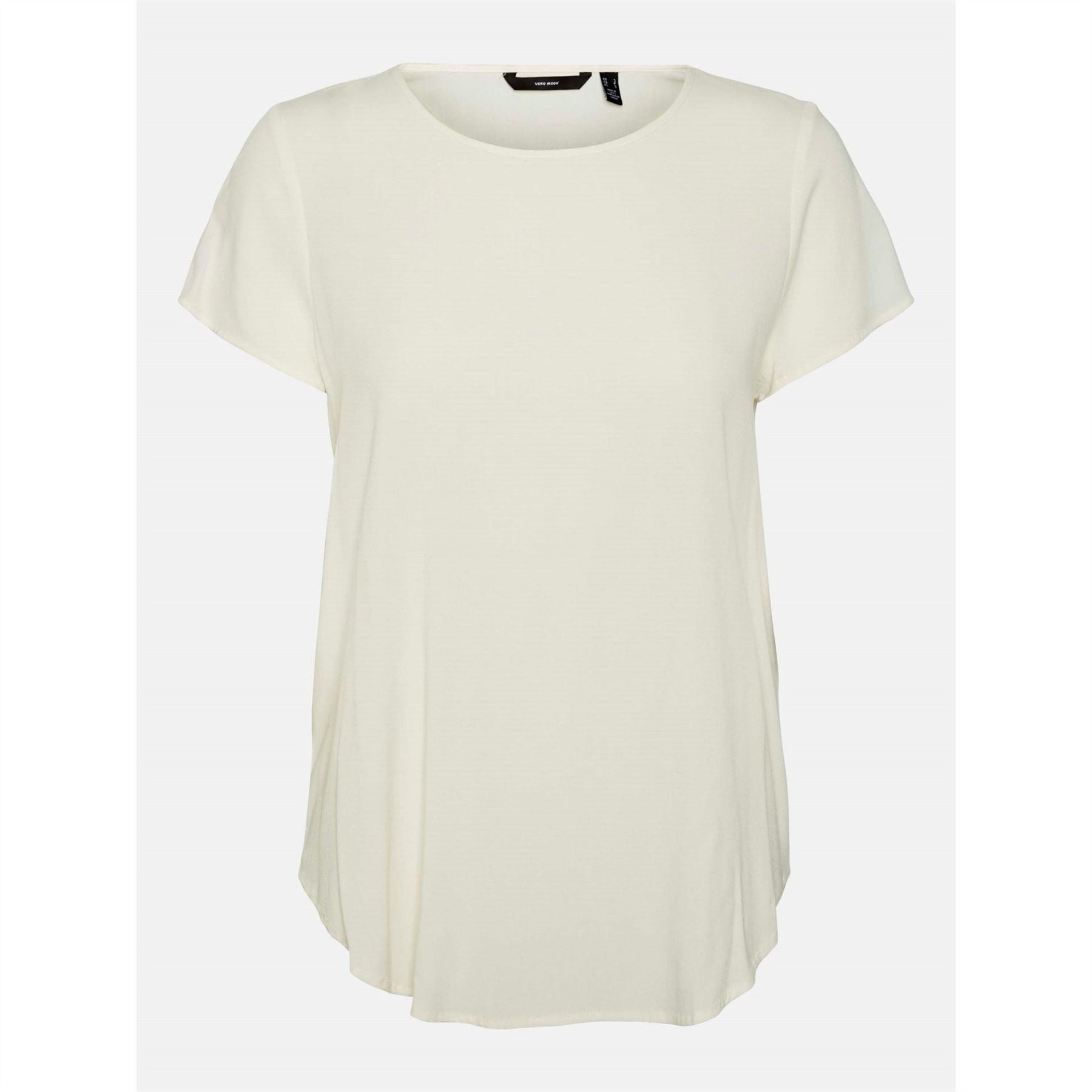 Vero Moda Crew Neck Short Sleeve Shell Blouse