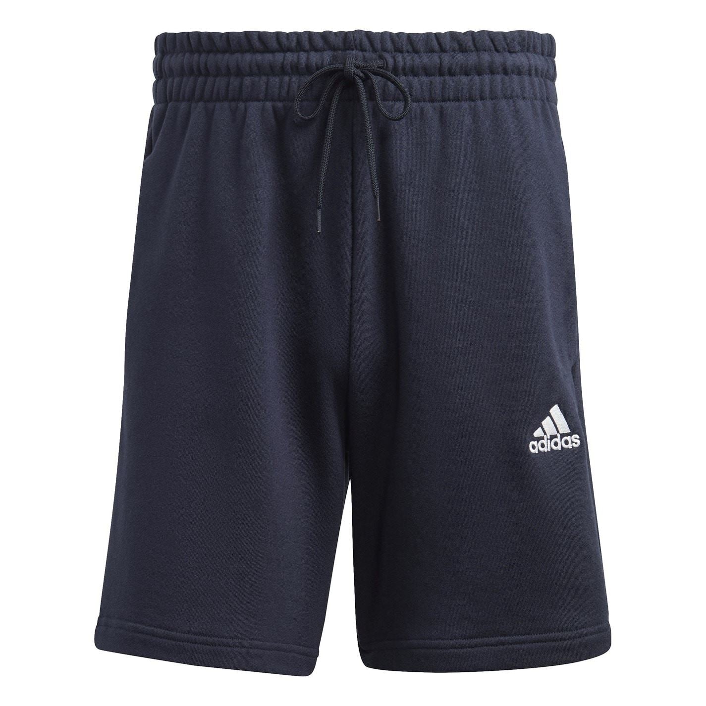 adidas Mens Essentials 3 Stripe Fleece Shorts