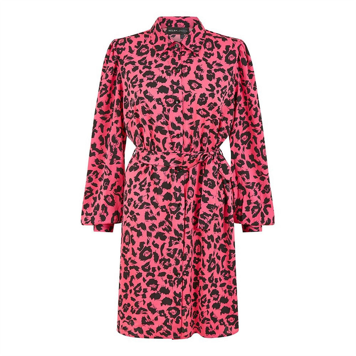 Mela London Animal Print Long Sleeve Dress