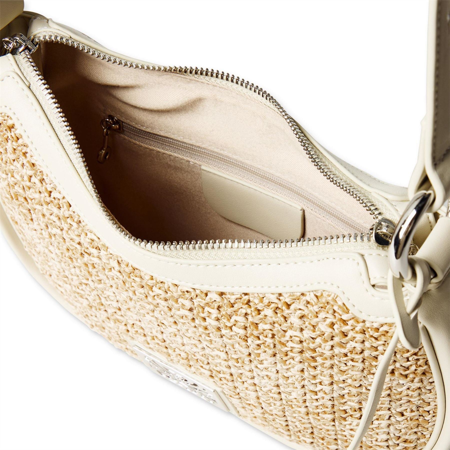 Biba Raffia Hobo Bag with Logo