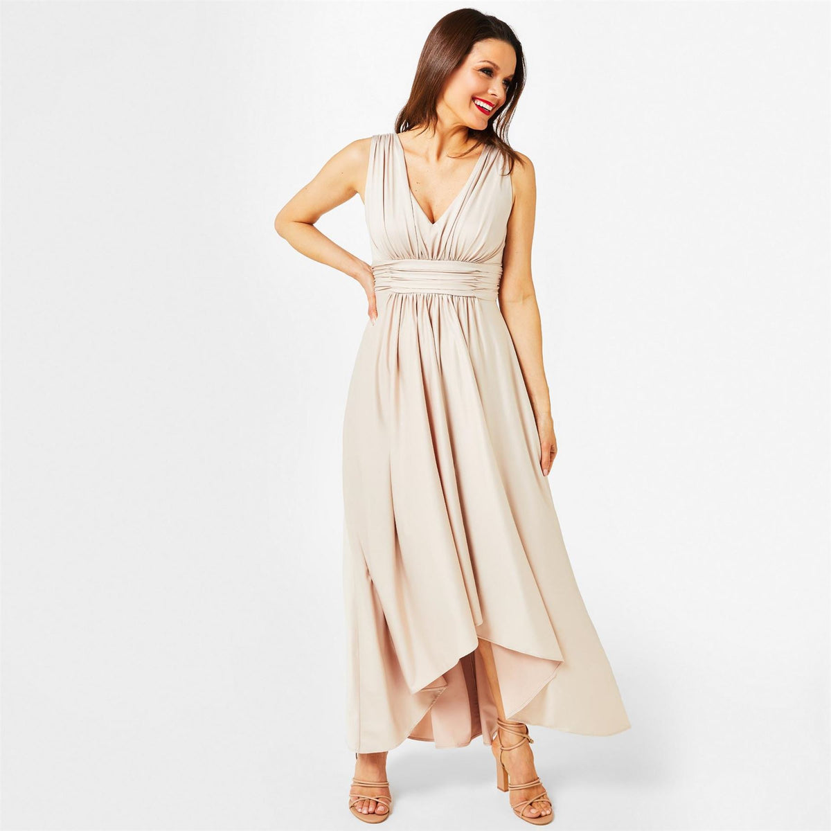 Biba Bridesmaid Dip Hem Maxi Dress