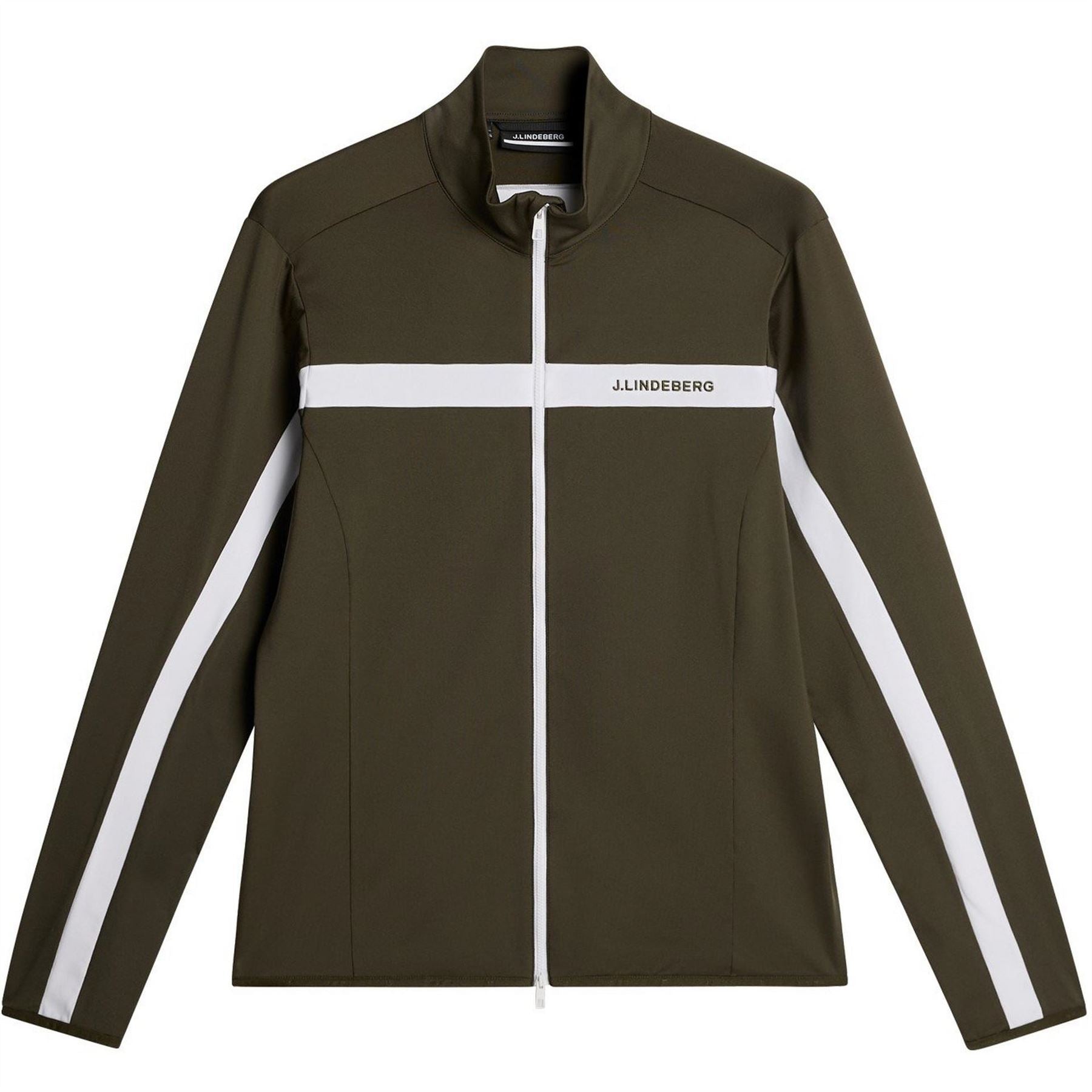 J Lindeberg Golf Jarvis Stripe Patterned Full Zipper Zipped Pocket Fitted Cuff Jacket