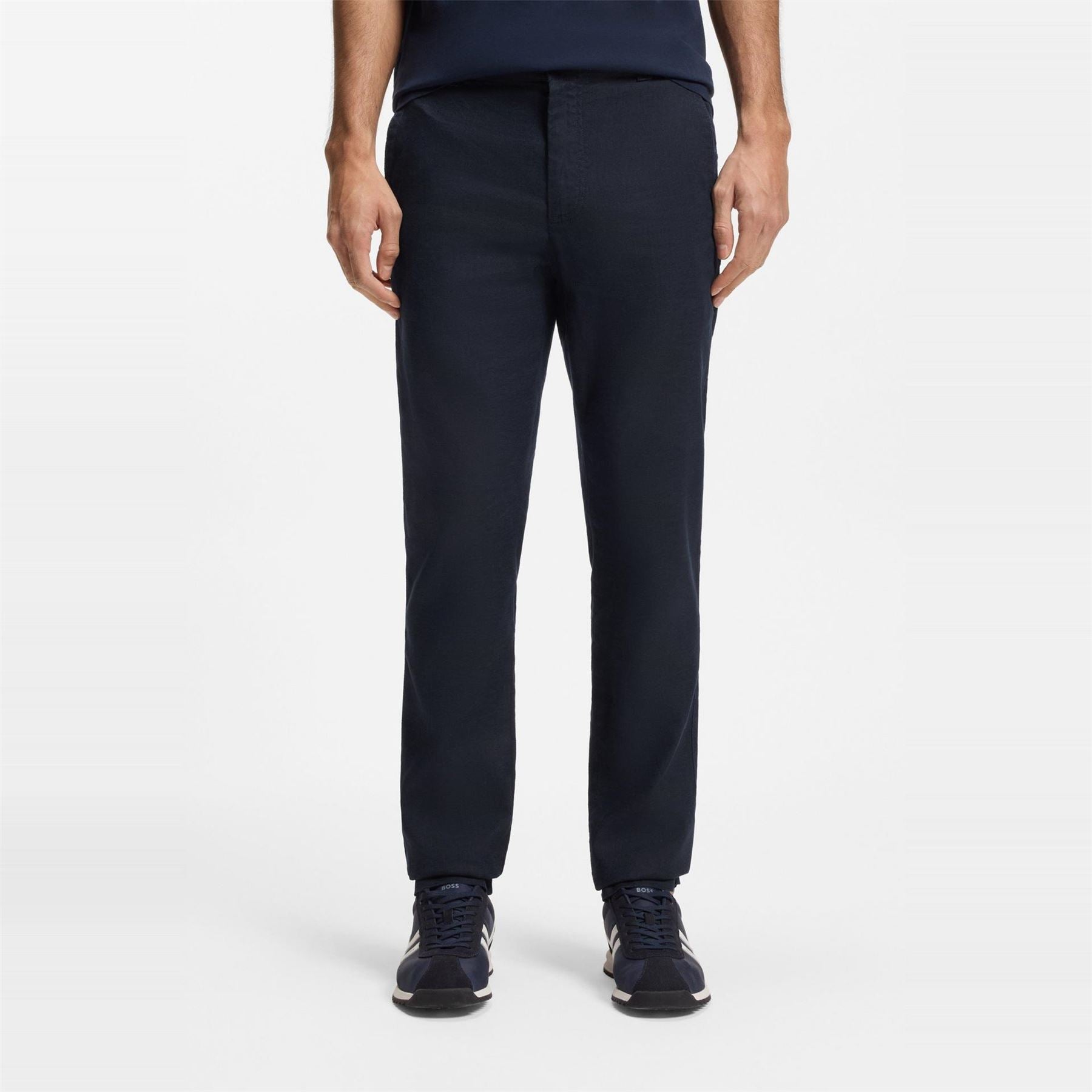 Boss Orange Straight Leg Linen Trousers