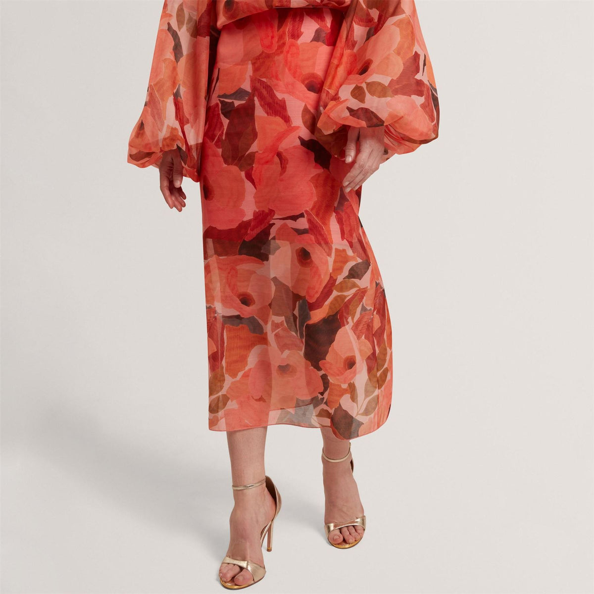 Ted Baker Print Midi Skirt