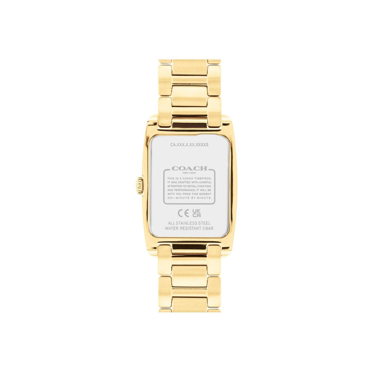 Coach Ladies Reese Gold Ip Crystal Bracelet Watch
