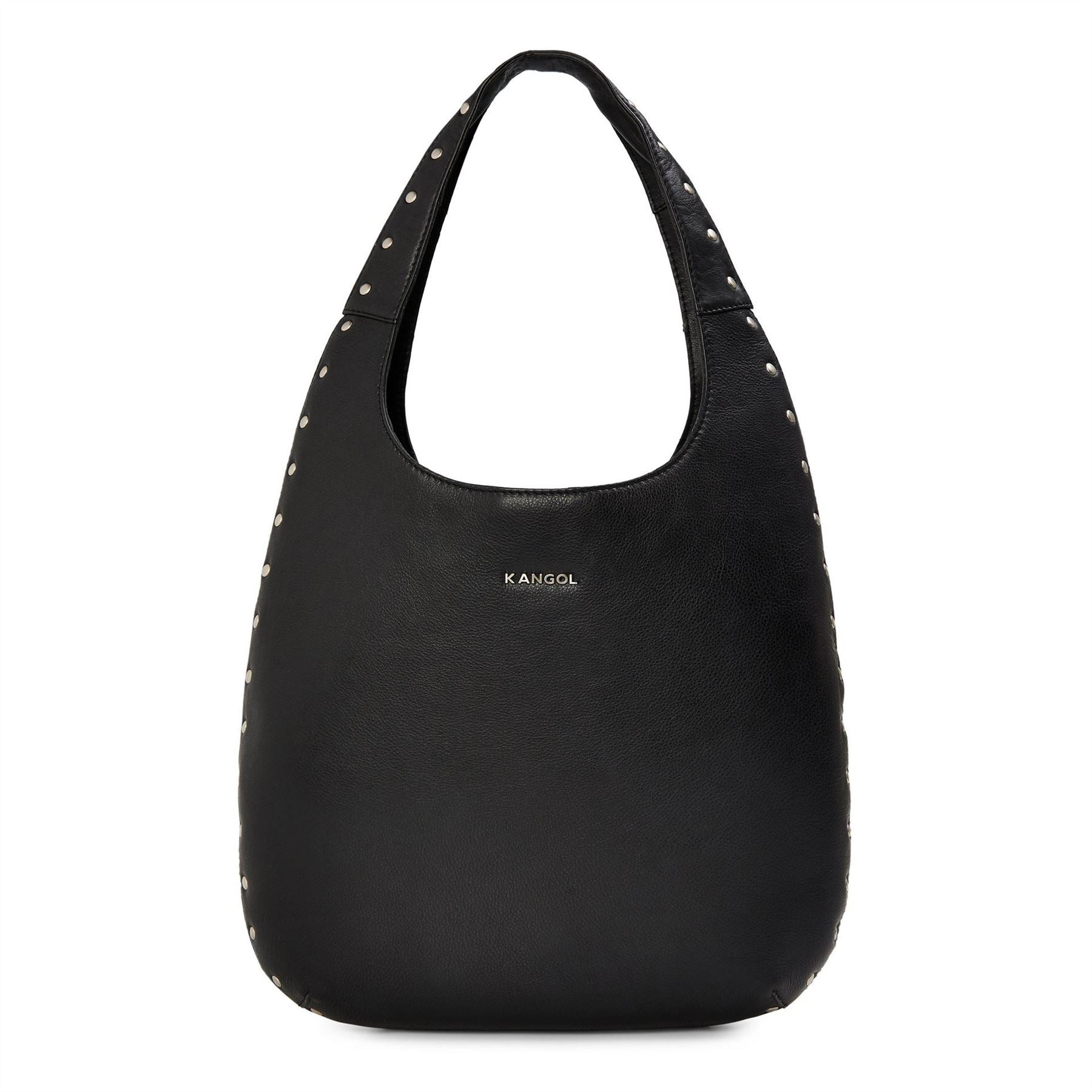 Kangol Studded Hobo Handbag with Detachable Strap