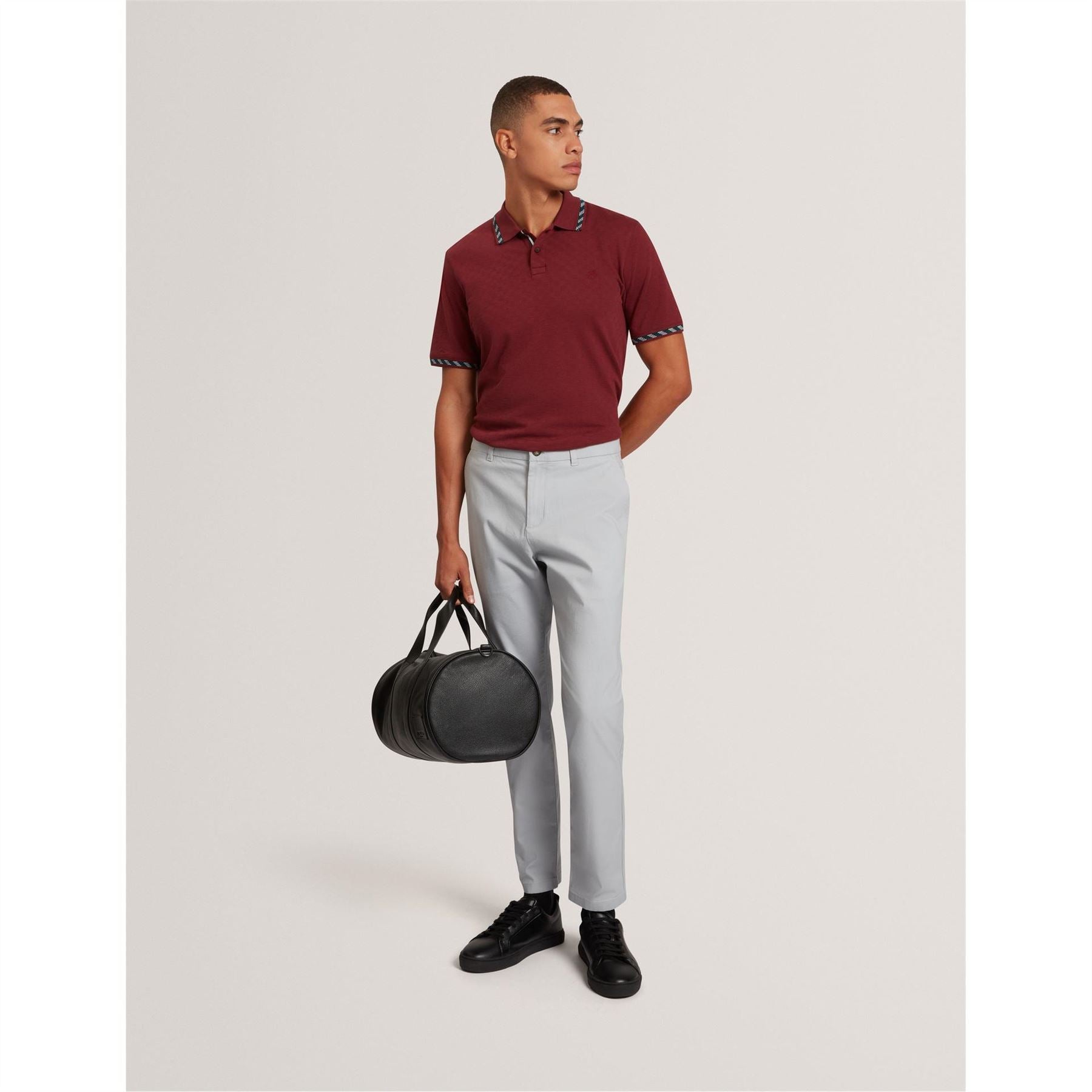 Ted Baker Solid Patterned Slim Chinos
