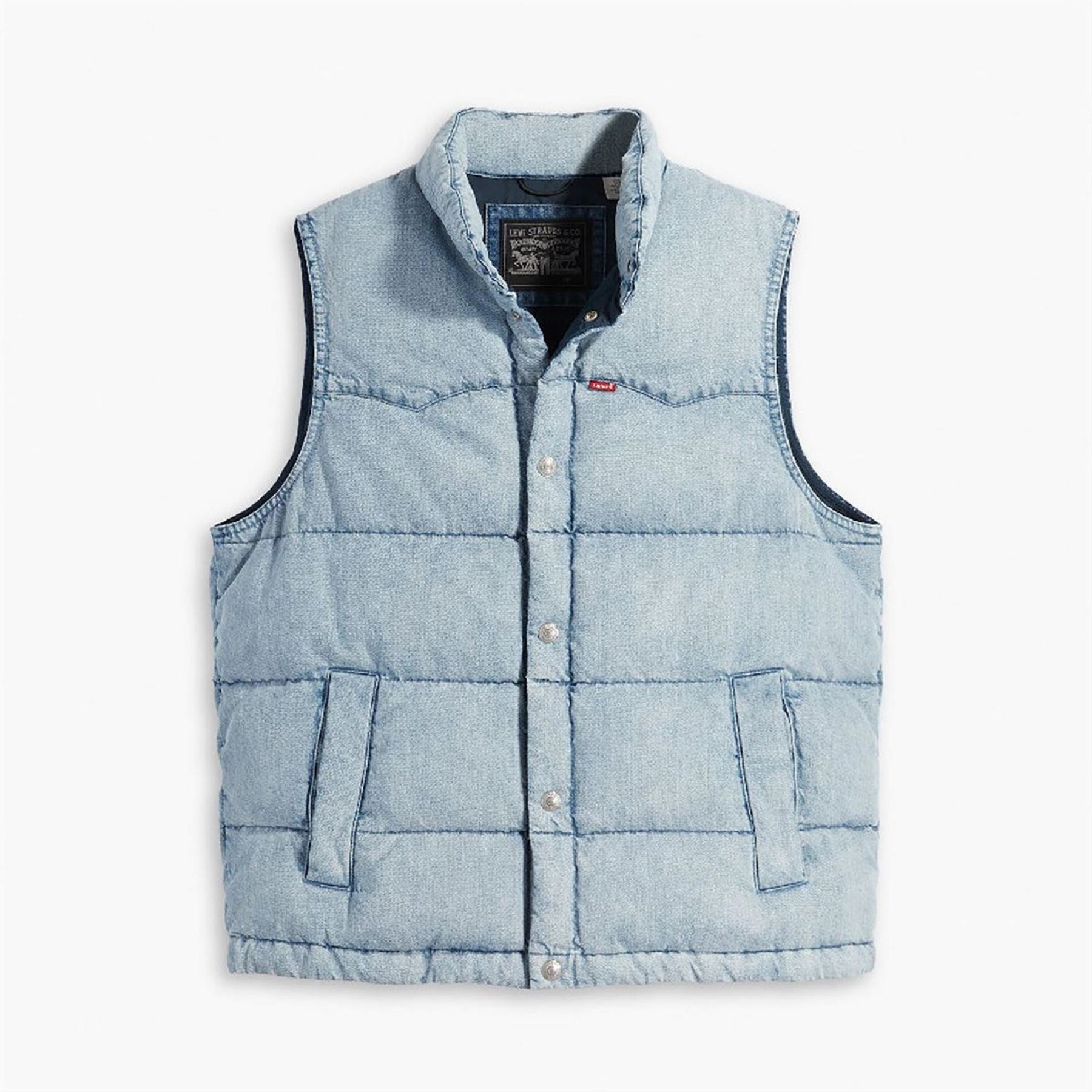 Levis Western Snap Button Puffer Gilet with Pockets