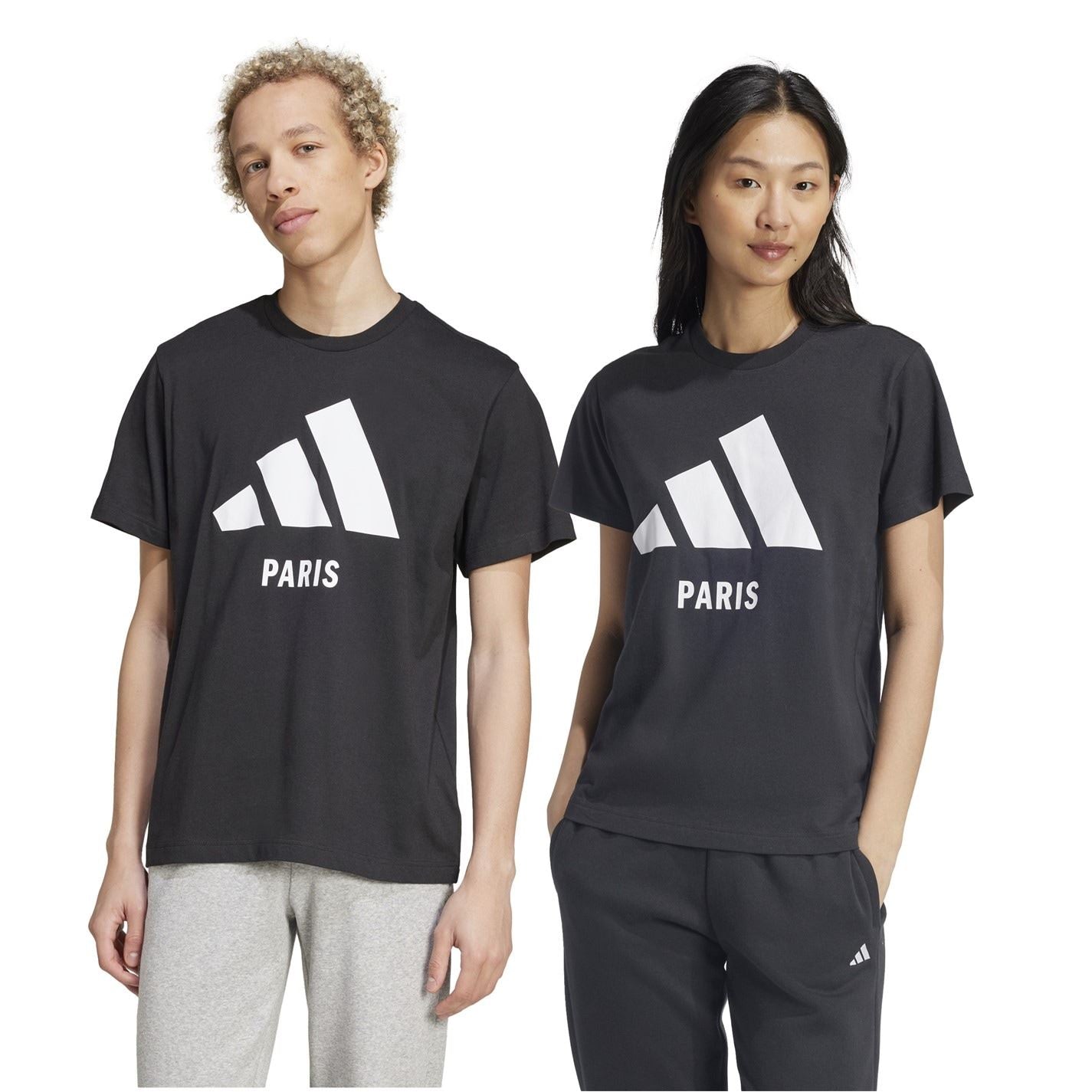 adidas Paris Bold Logo Crew Neck Short Sleeve Jersey T-Shirt