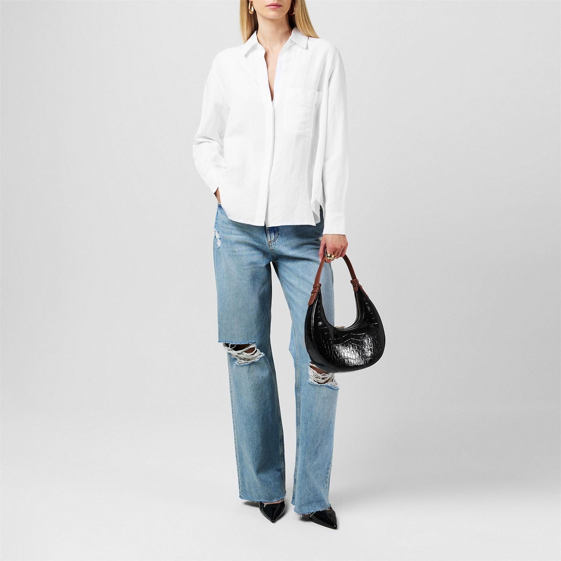 Fabric Wide Jeans ld