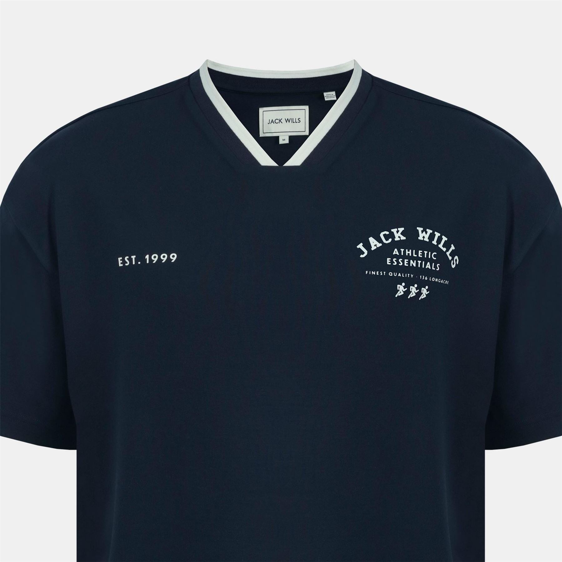 Jack Wills V Neck Short Sleeve Oversized T-Shirt