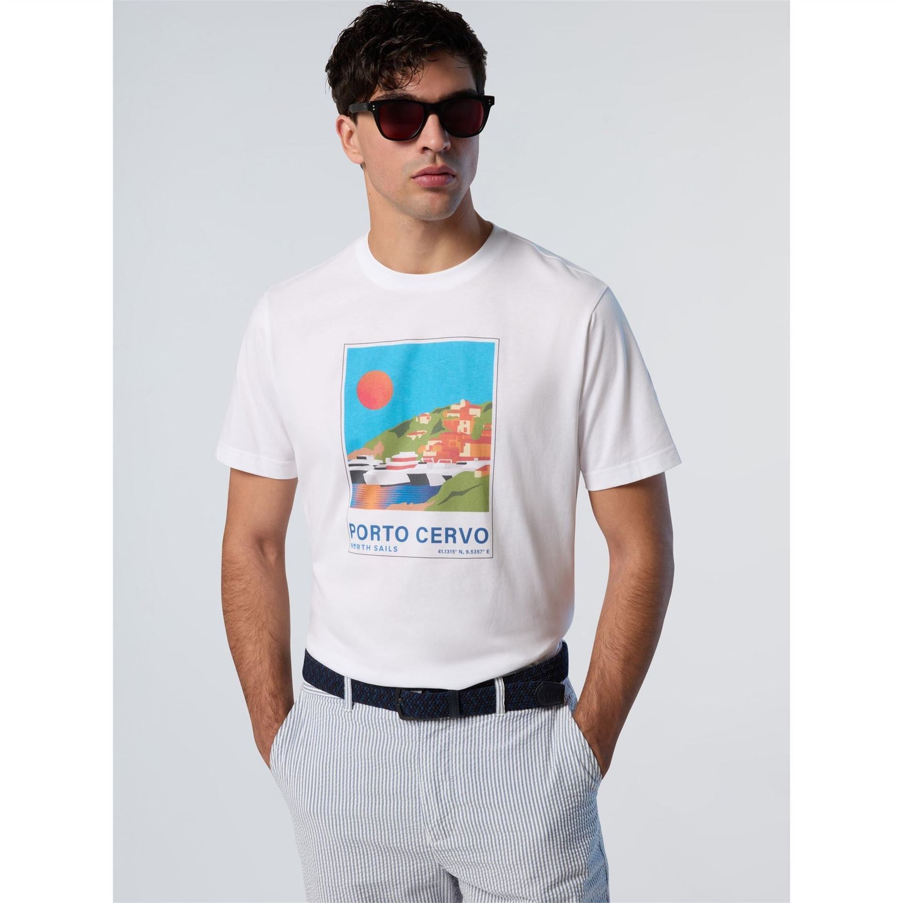 North Sails Geographic Print Crew Neck Regular Fit T-Shirt