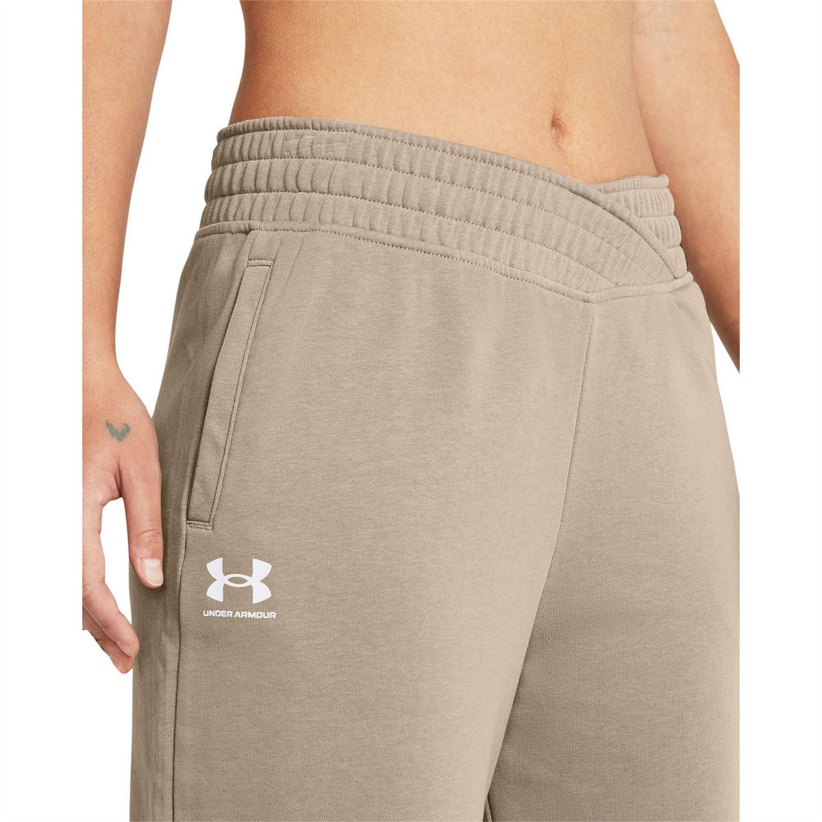 Under Armour Womens Armour Ua Rival Terry Crop Wide Leg Tracksuit Bottom