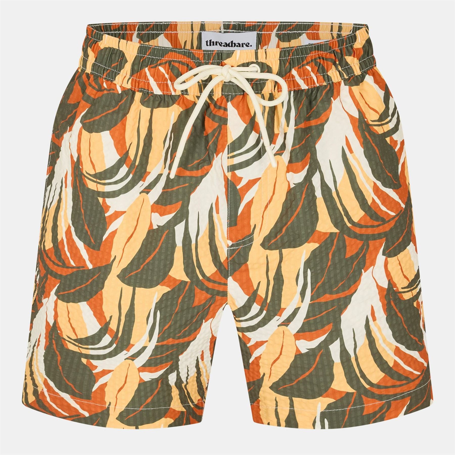Threadbare Leaf Print Regular Fit Swim Shorts