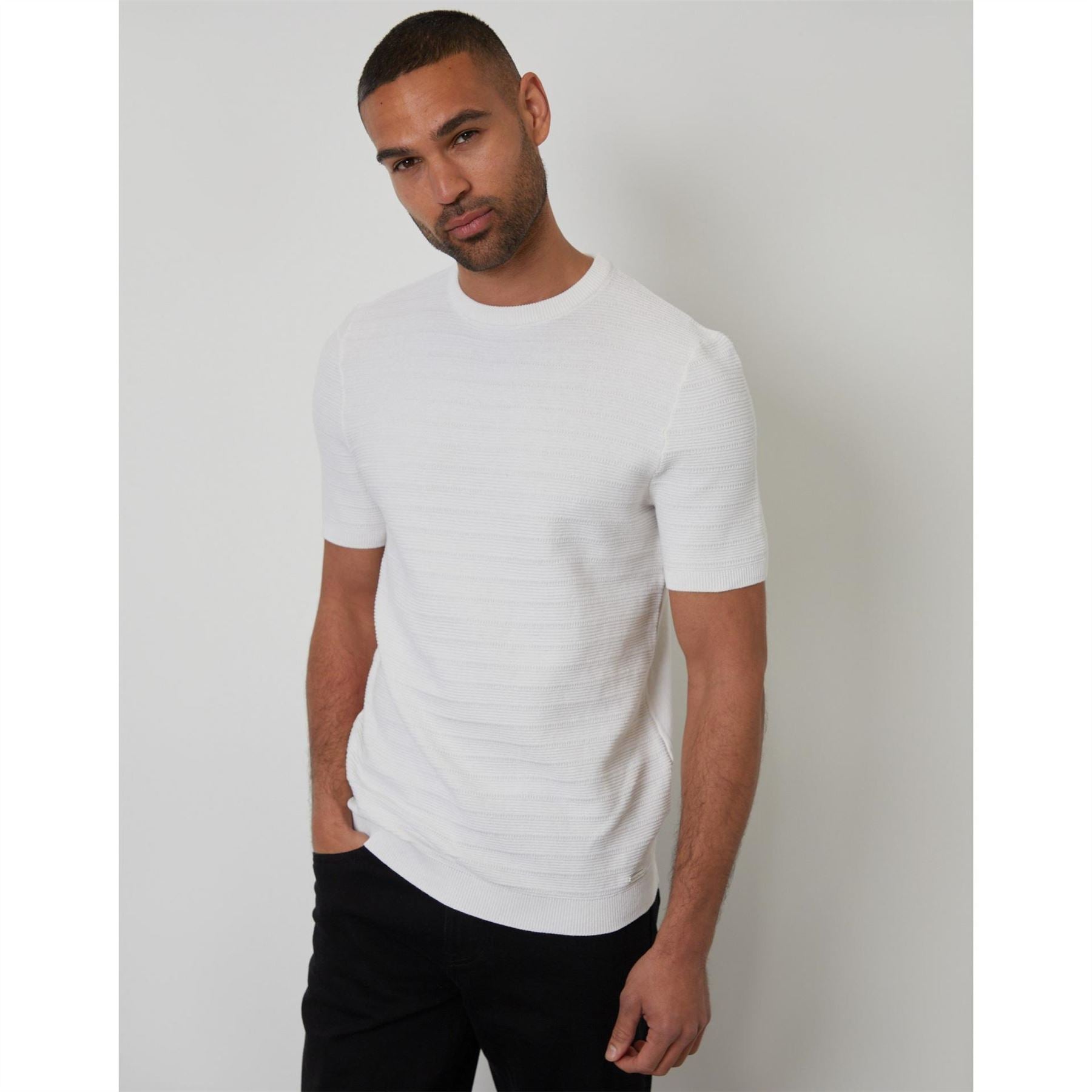 Threadbare Crew Neck Ribbed Collar Short Sleeve T-Shirt