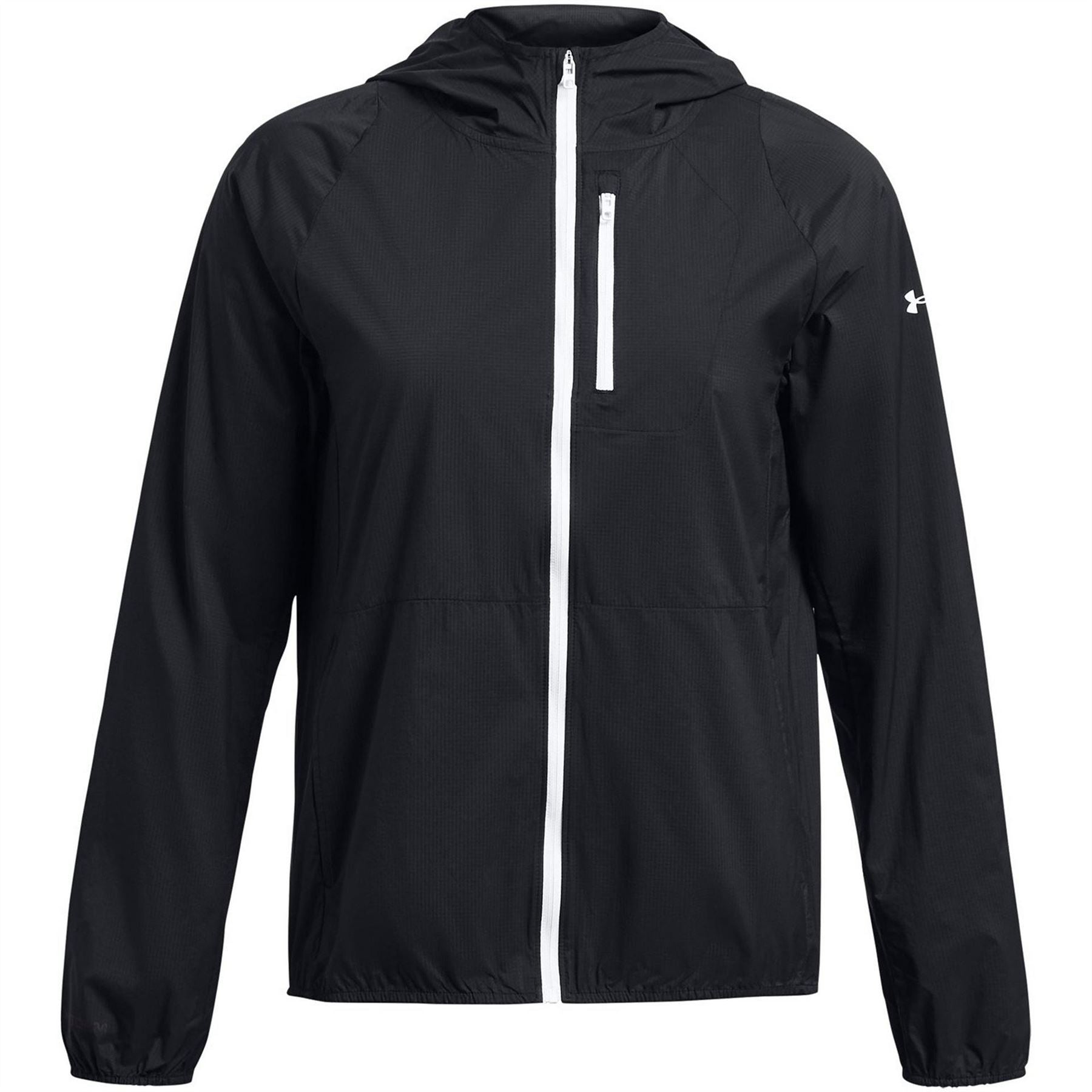 Under Armour Launch Solid Patterned Hooded Running Jacket with Chest Pocket