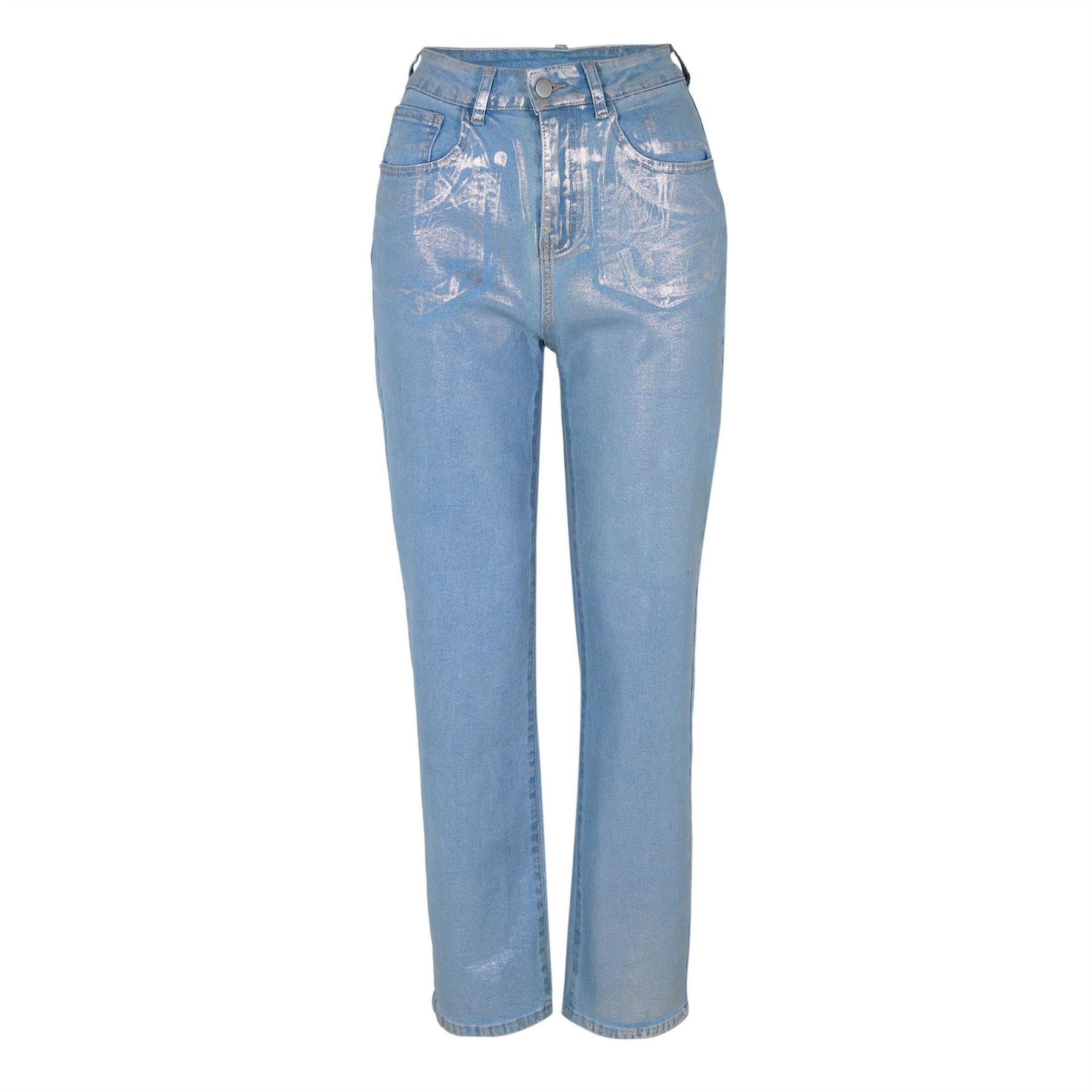 AmyLynn Lupe Metallic Patterned Five Pocket Pants