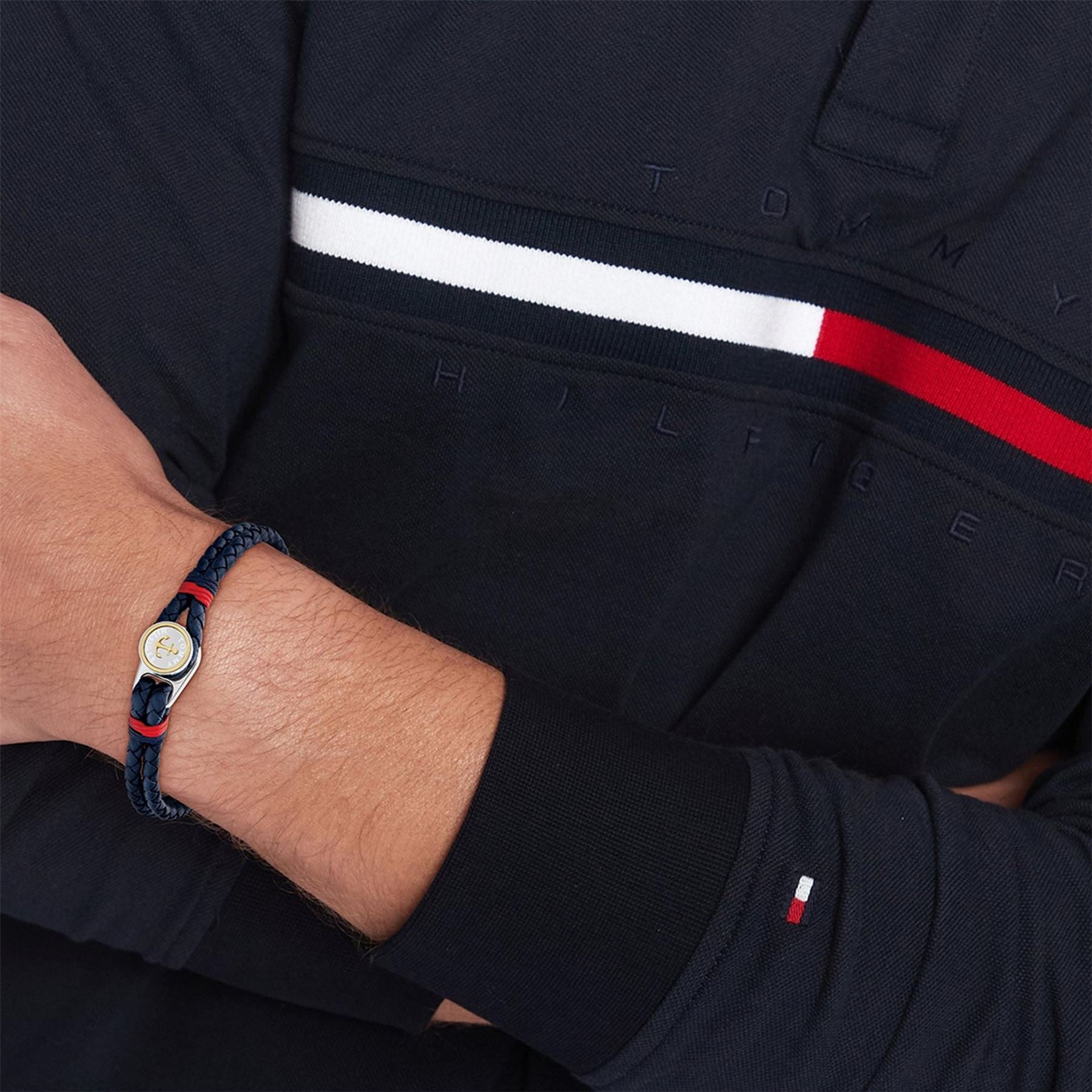 Tommy Hilfiger Hilfiger Men’s Nautical Leather Bracelet