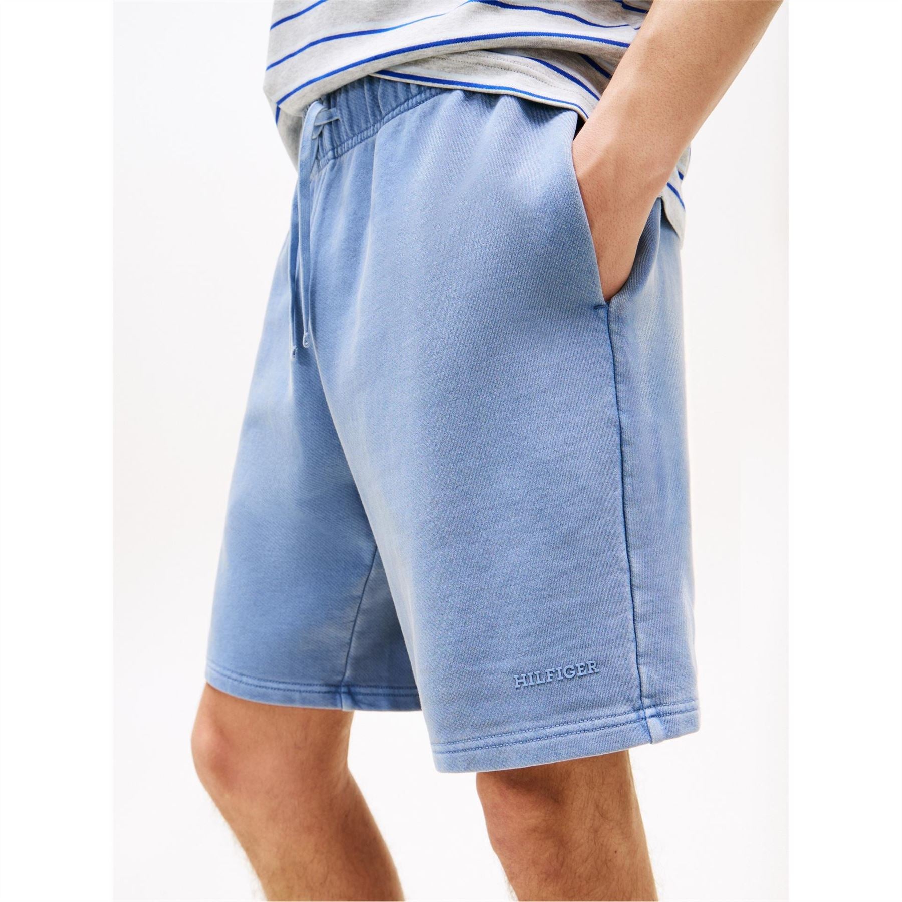 Tommy Hilfiger Solid Sweat Shorts with Clean Hem