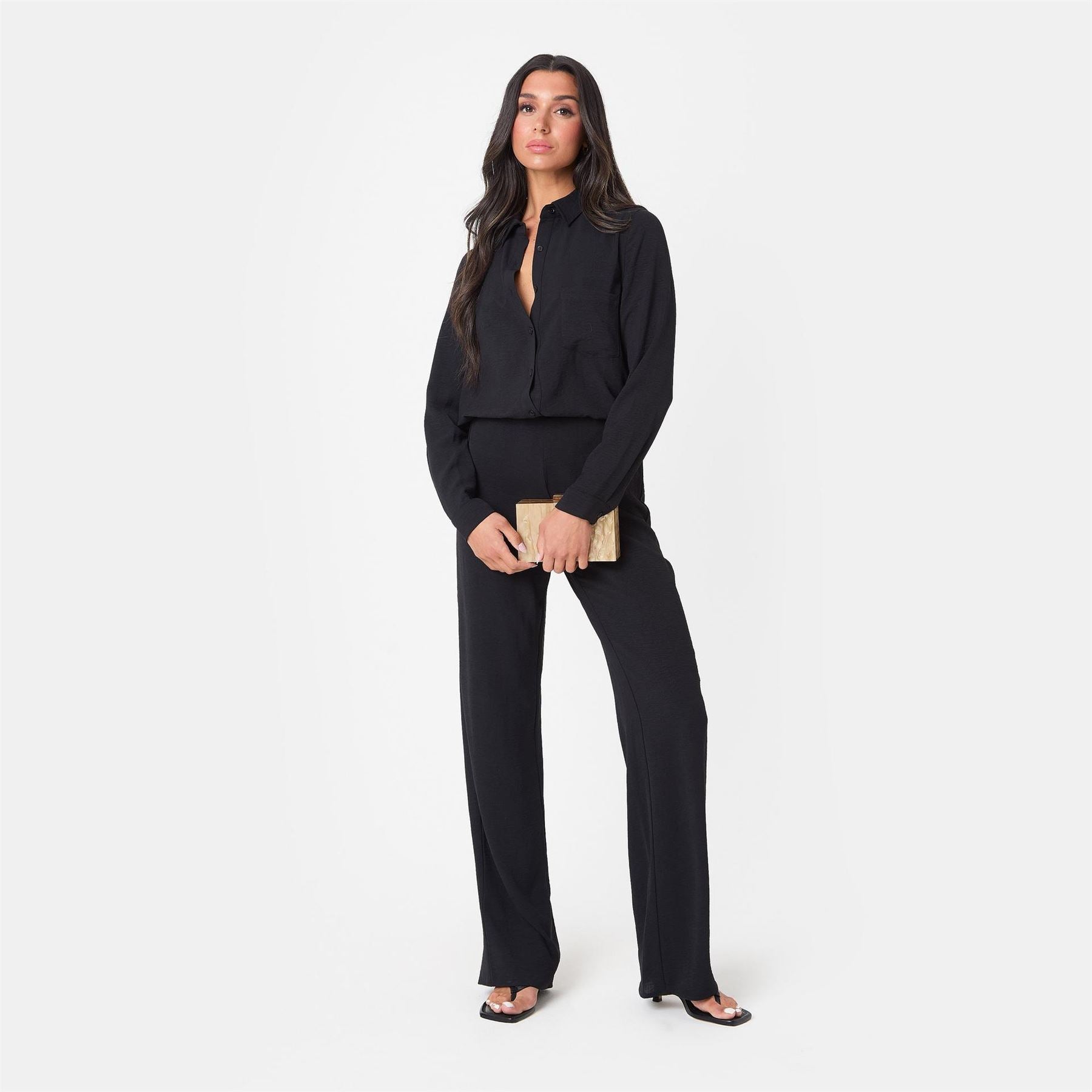 I Saw It First Crepe Long Sleeve Shirt