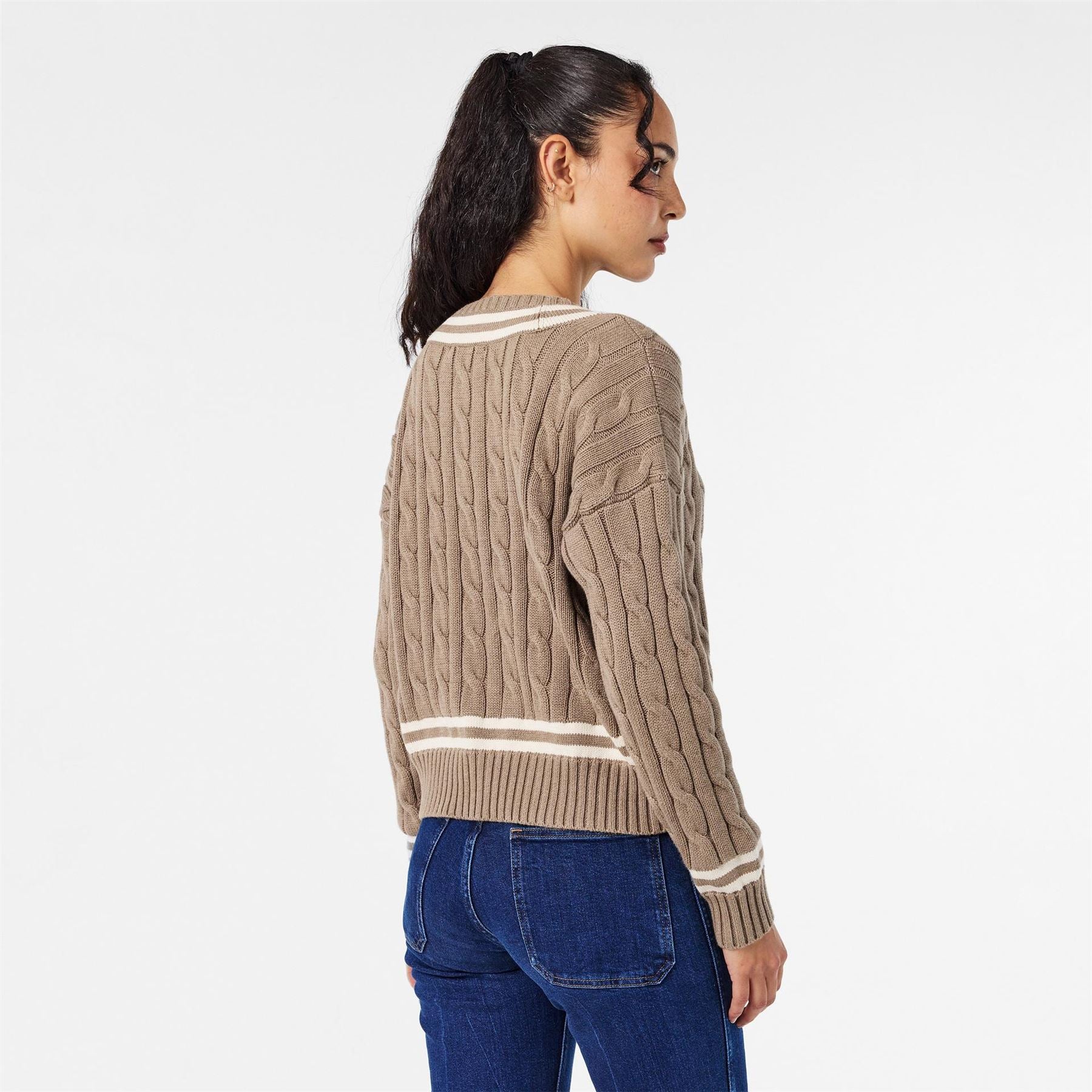 Lauren by Ralph Lauren V-Neck Long Sleeve Regular Fit Sweater