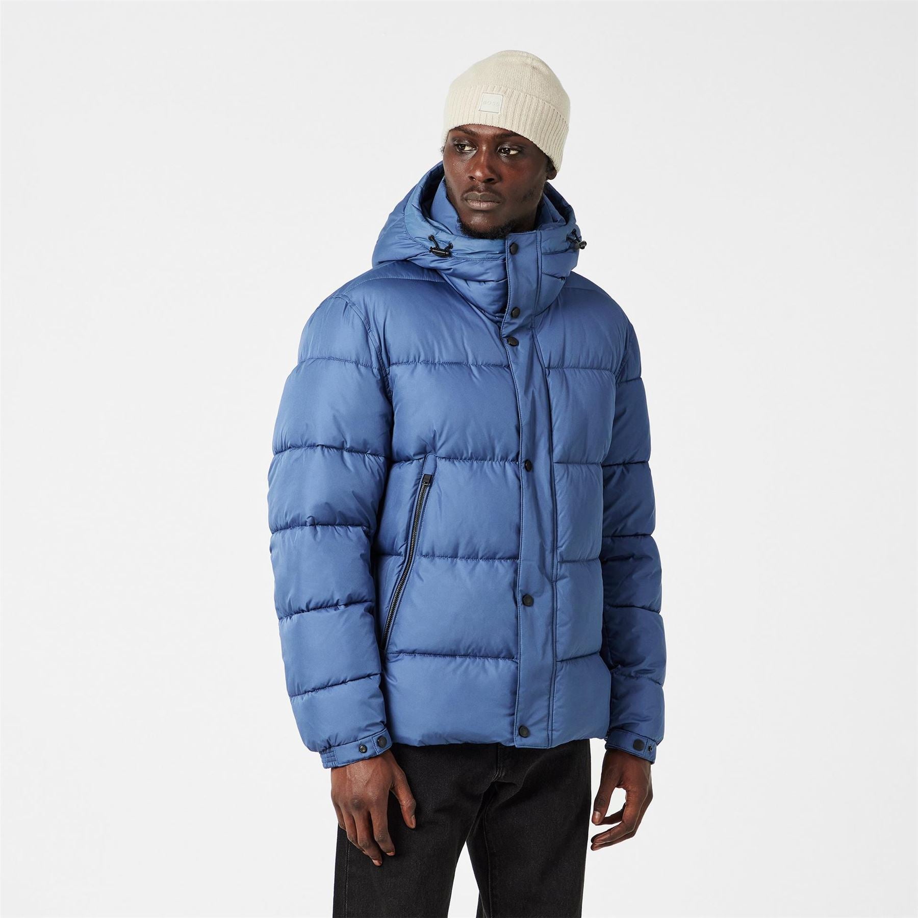 Boss Omaris Water Repellent Hooded Long Sleeve Short Puffer Jacket