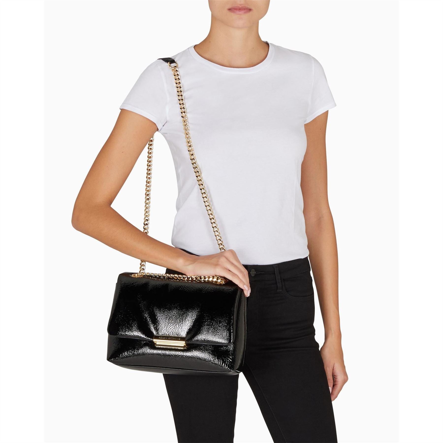Armani Exchange Exchange Messenger Bag with Gold Tone Hardware