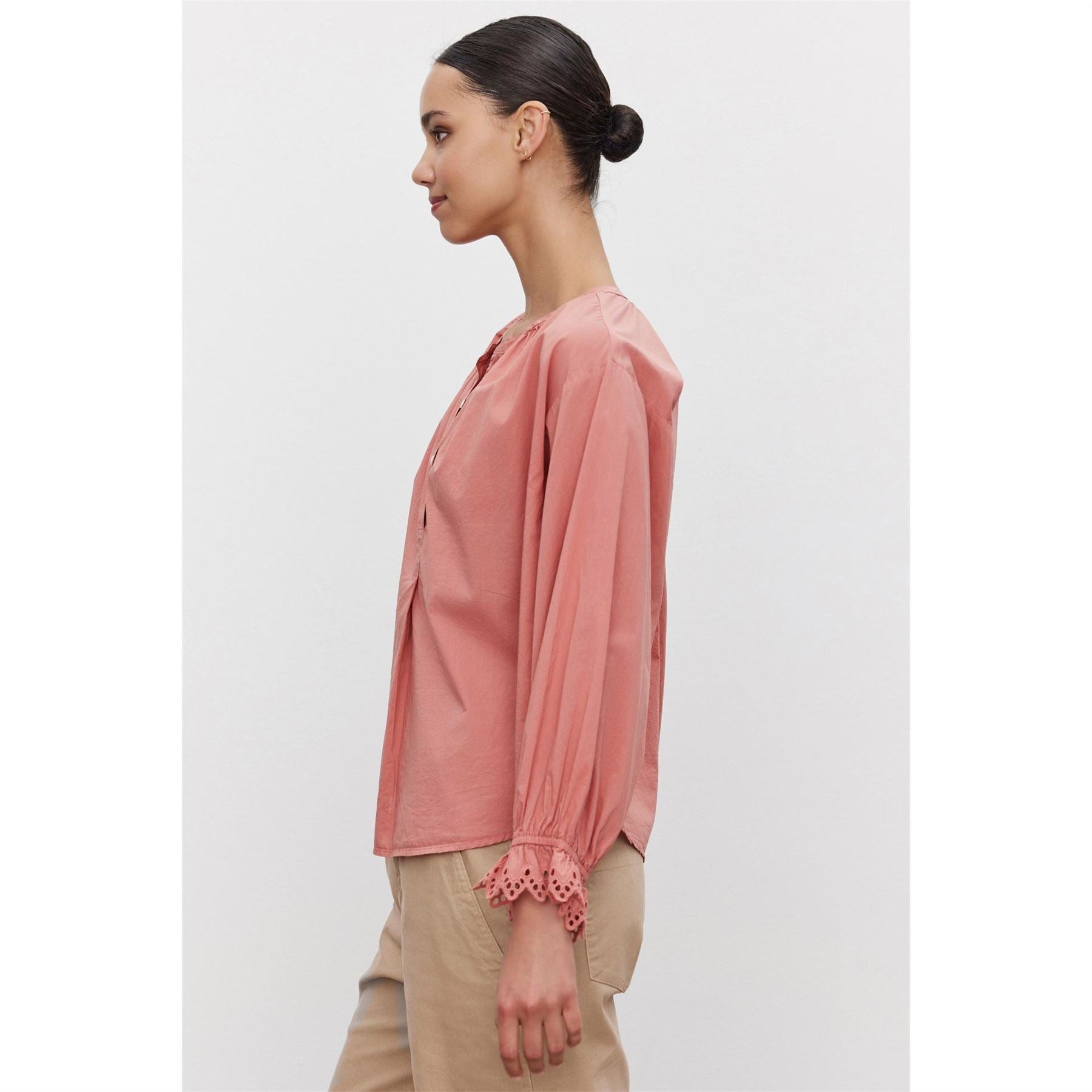 Velvet by Graham and Spencer Regular Fit Bishop Sleeve Blouse