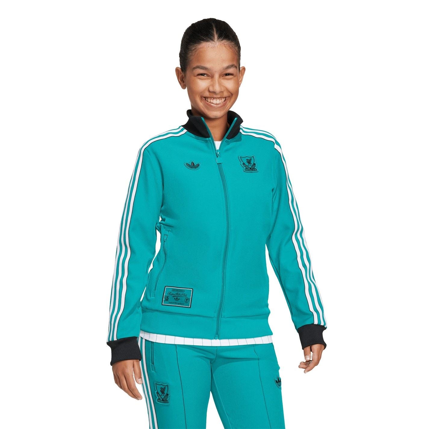 adidas Liverpool Terrace Icons Tracksuit Top Juniors