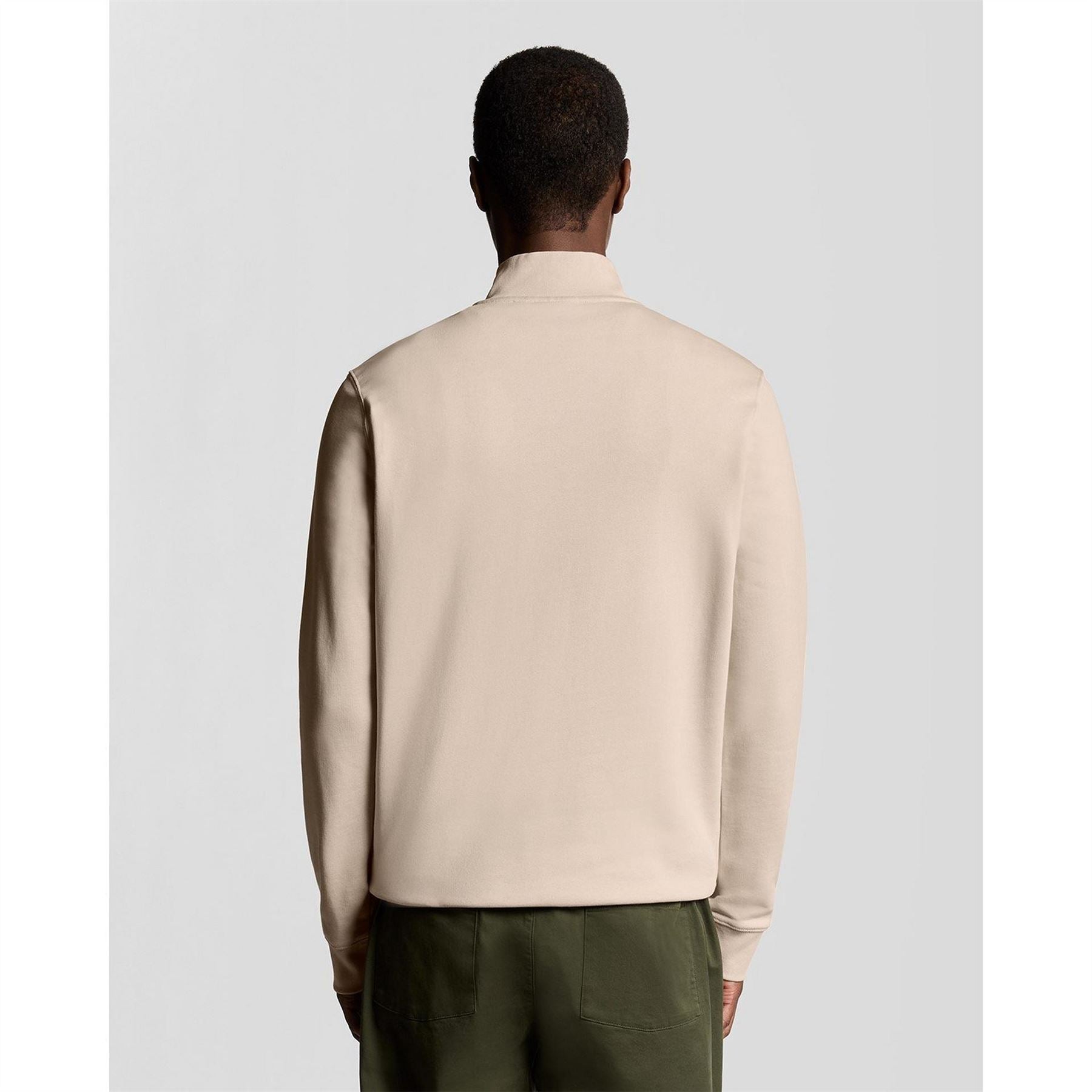 Lyle and Scott Zip Neck Funnel High Collar Long Sleeve Sweatshirt