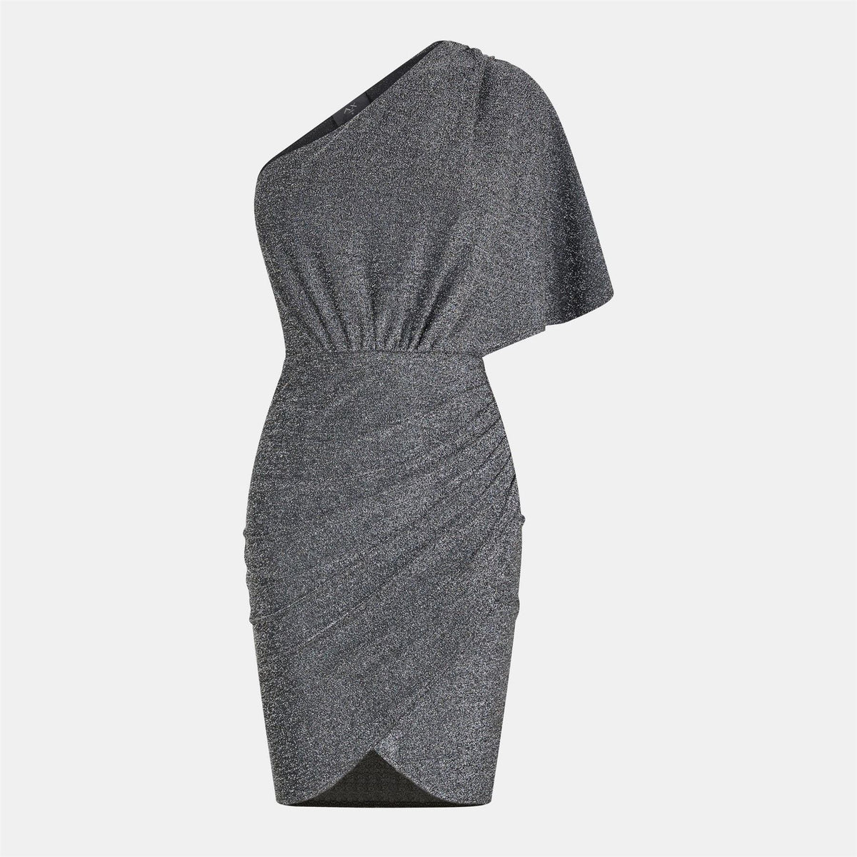 AX Paris Sparkle One Sleeve Drape Wrap Mini Dress