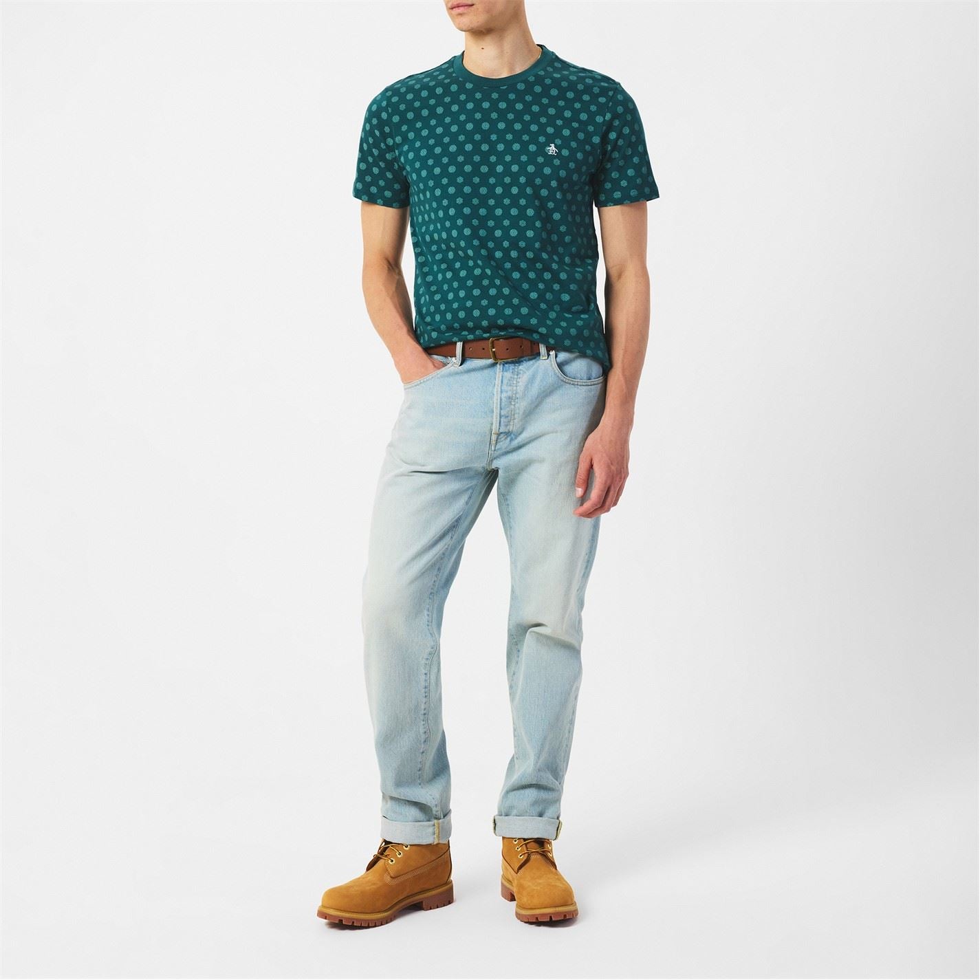 Original Penguin Geographic Print Crew Neck Regular Fit T-Shirt