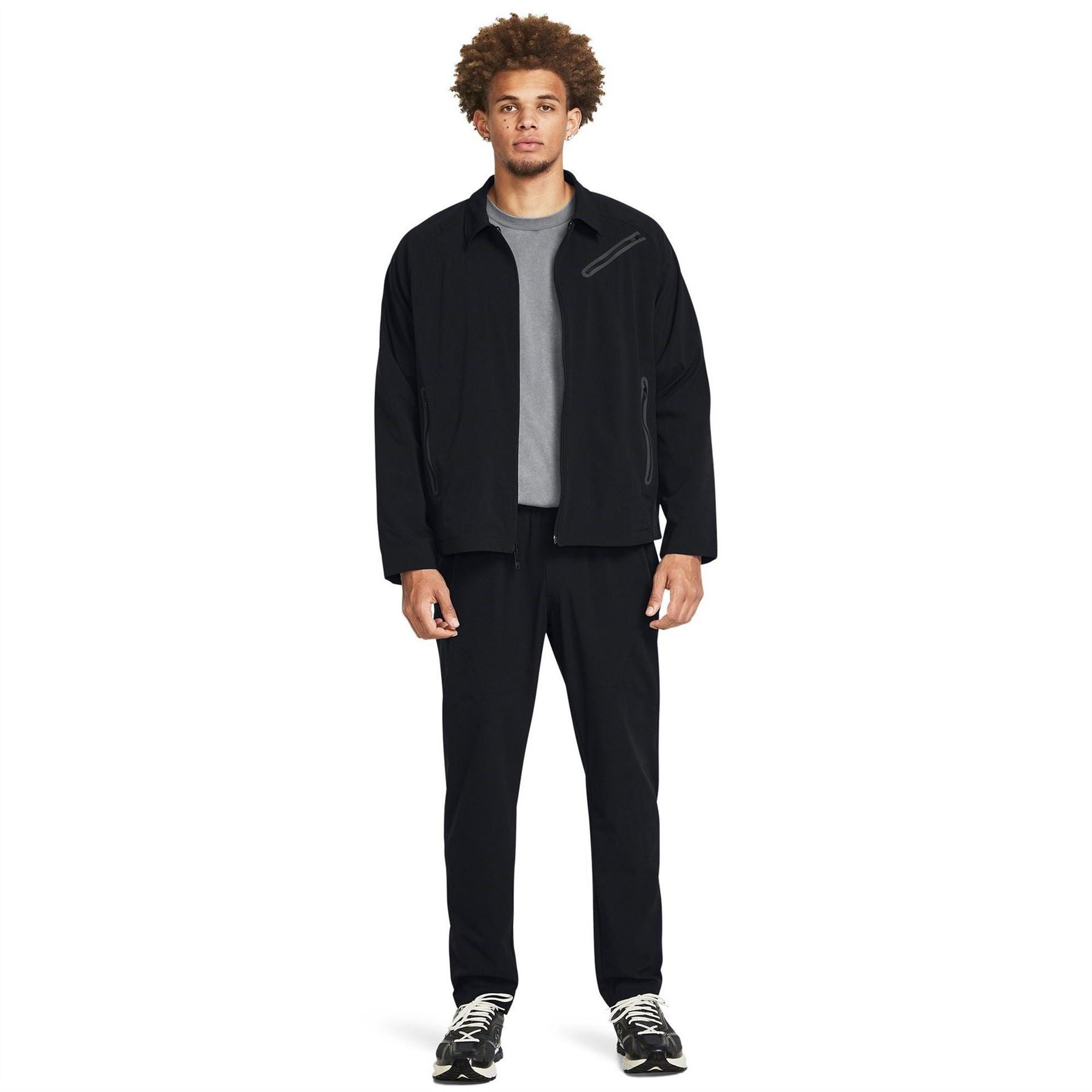 Under Armour Solid Patterned Bomber Jacket with Zipped Pocket