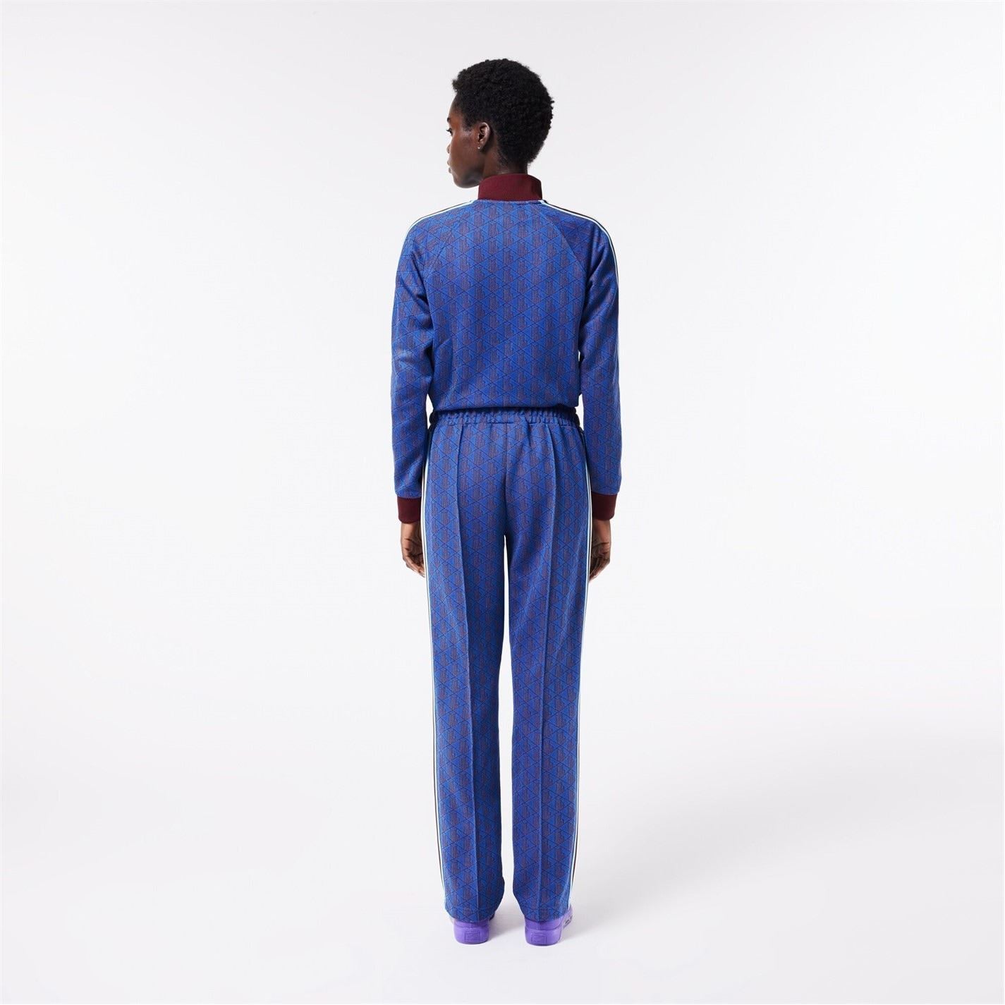 Lacoste Geometric Patterned Side Stripes Track Pants