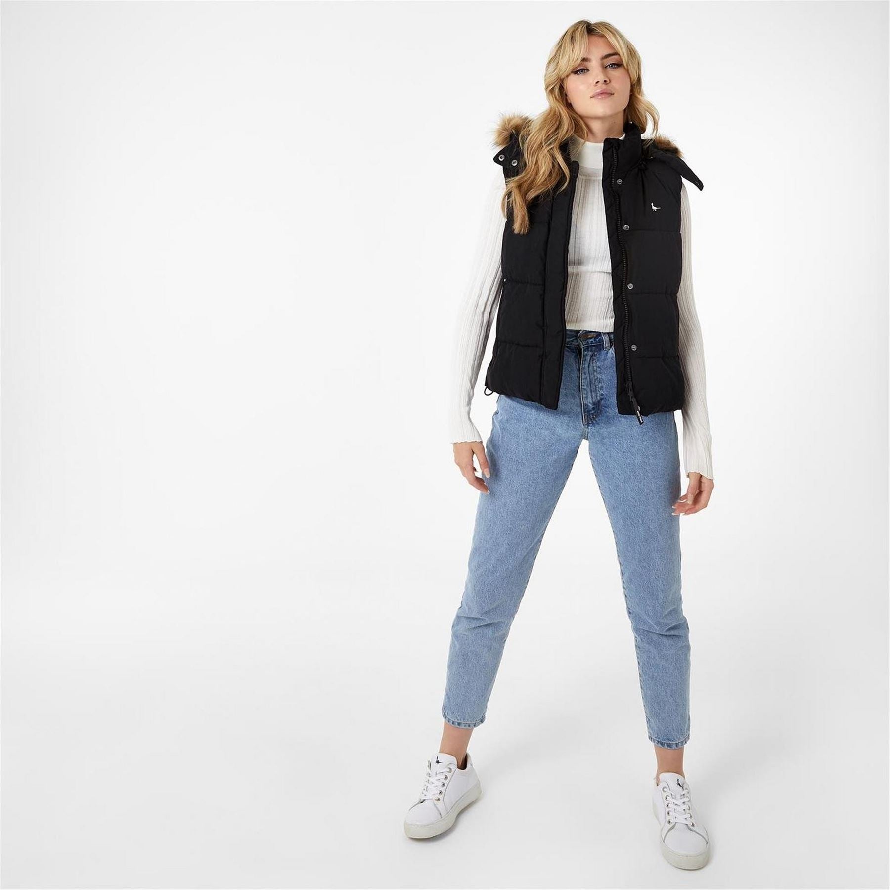 Jack Wills Willow Heritage Waterproof Detachable Hood Puffer Gilet