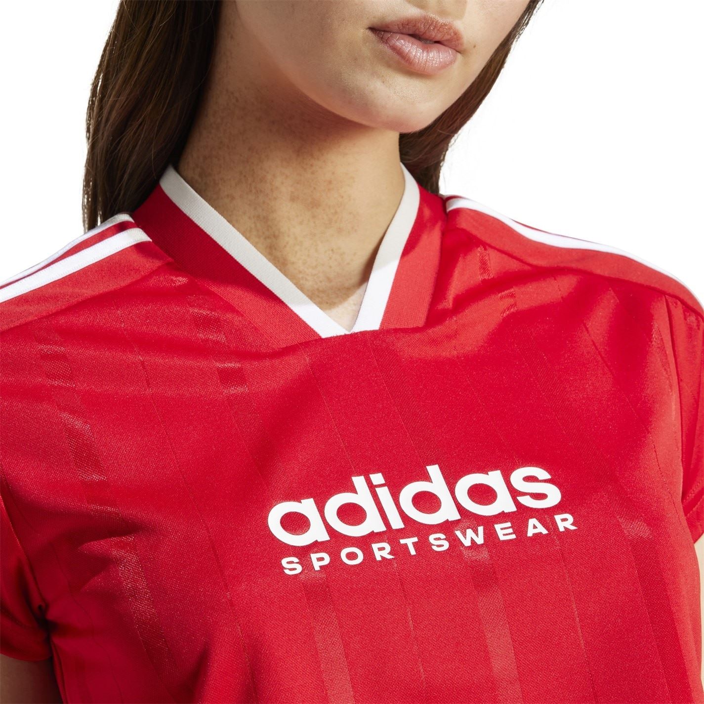 adidas Womens House Of Tiro Nations Pack Cut 3 Stripes Crop Jersey