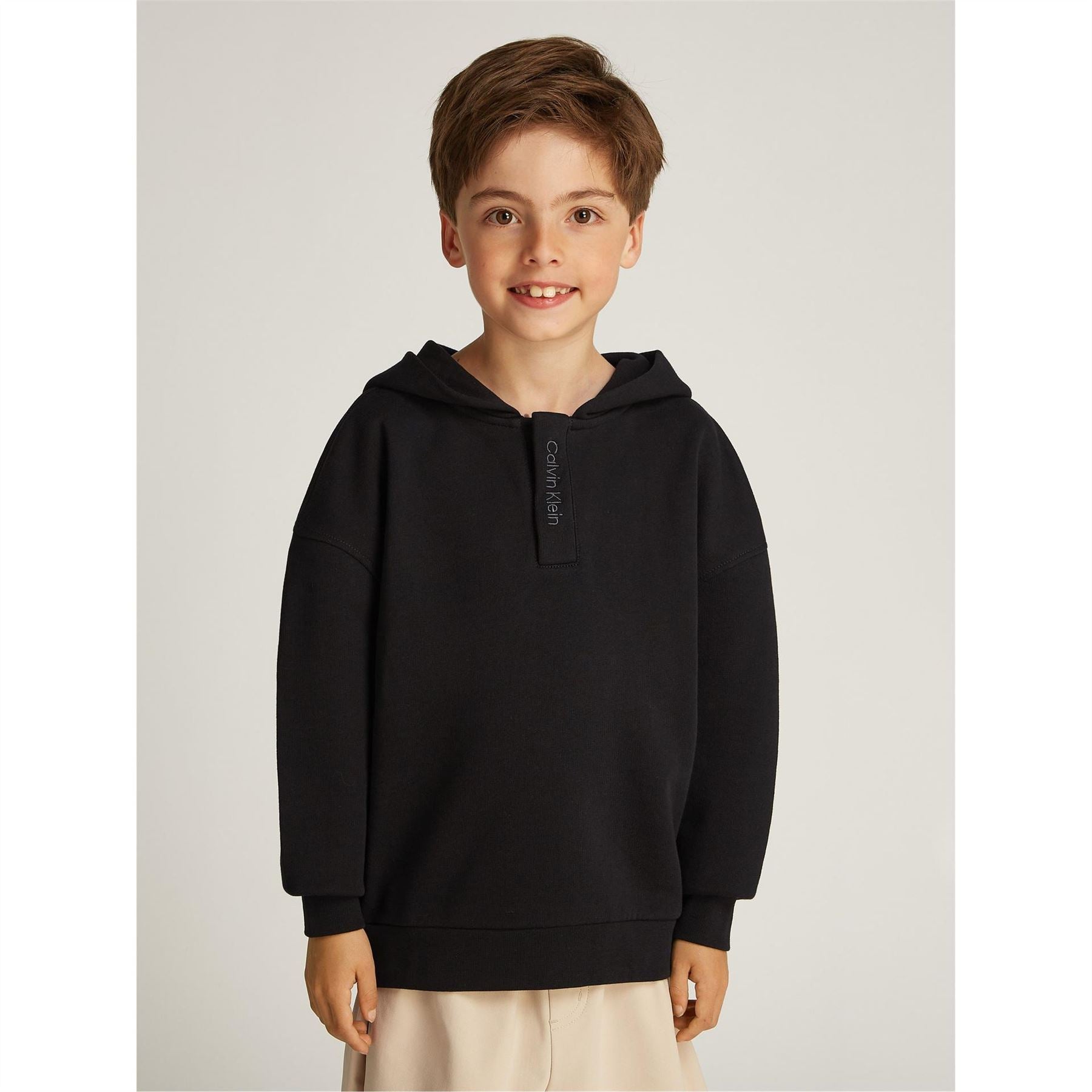Calvin Klein Jeans Embroidered Logo Terry Pull Over Hoodie