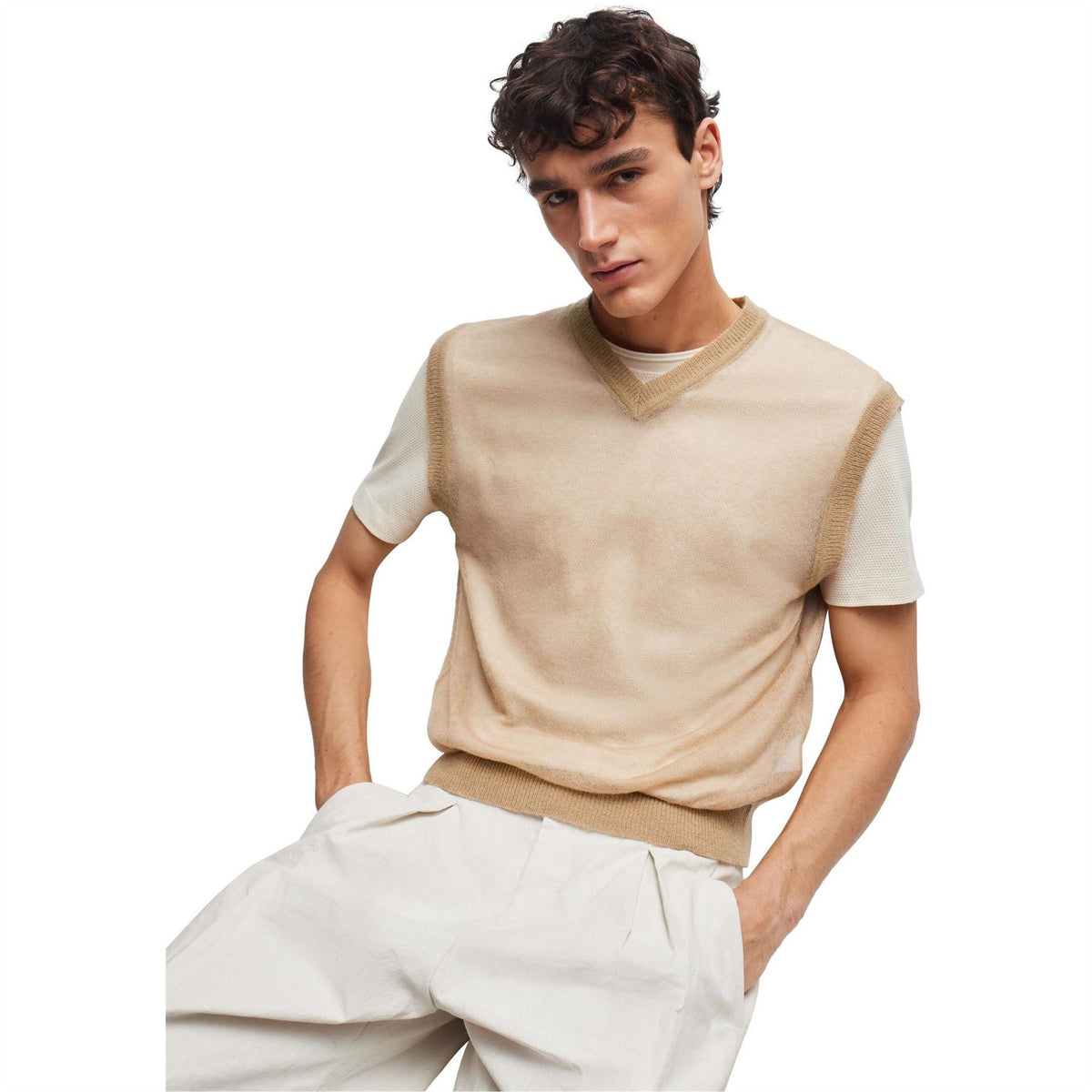 Boss Lucid Ribbed Knitted Top