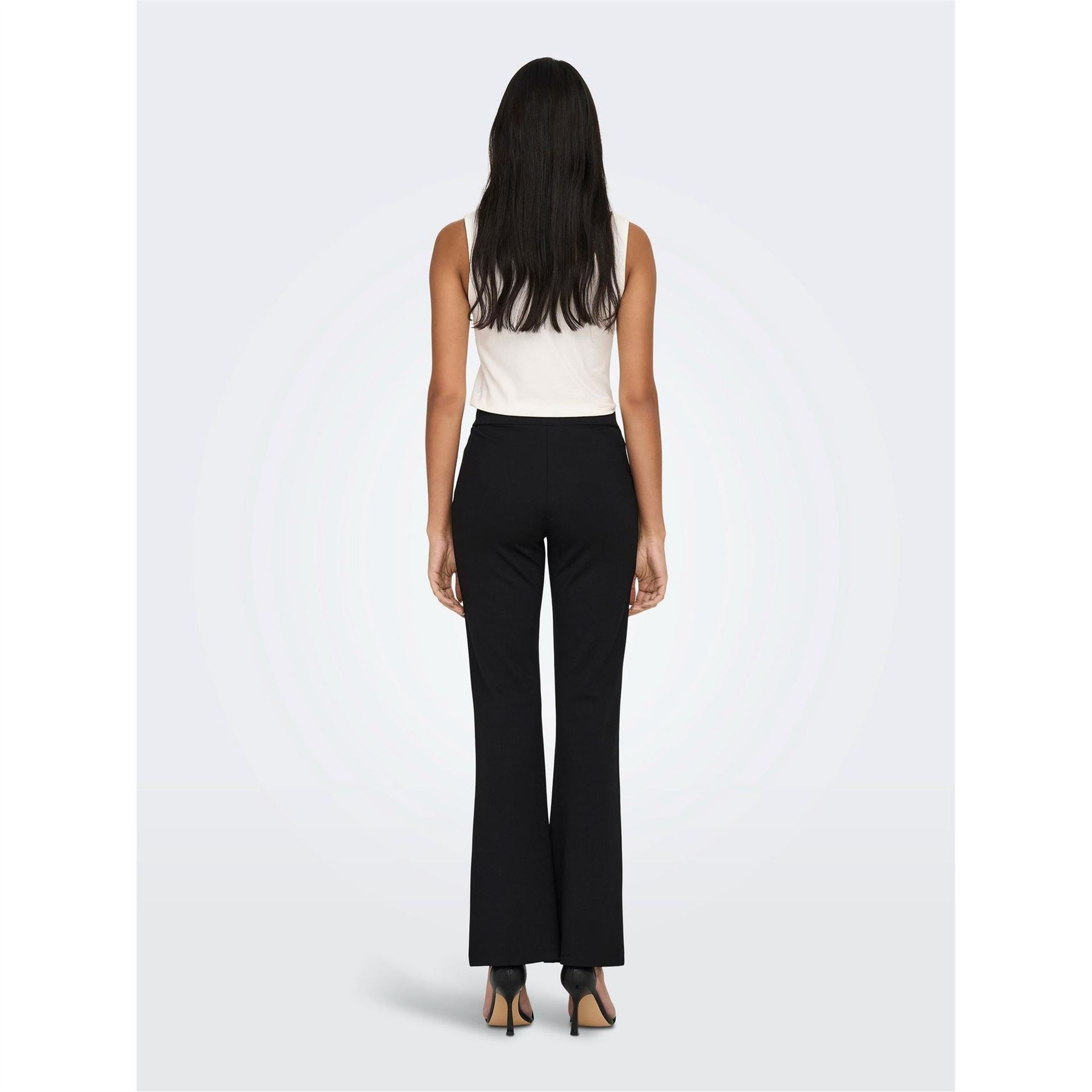 Only Solid Patterned Flared Trousers