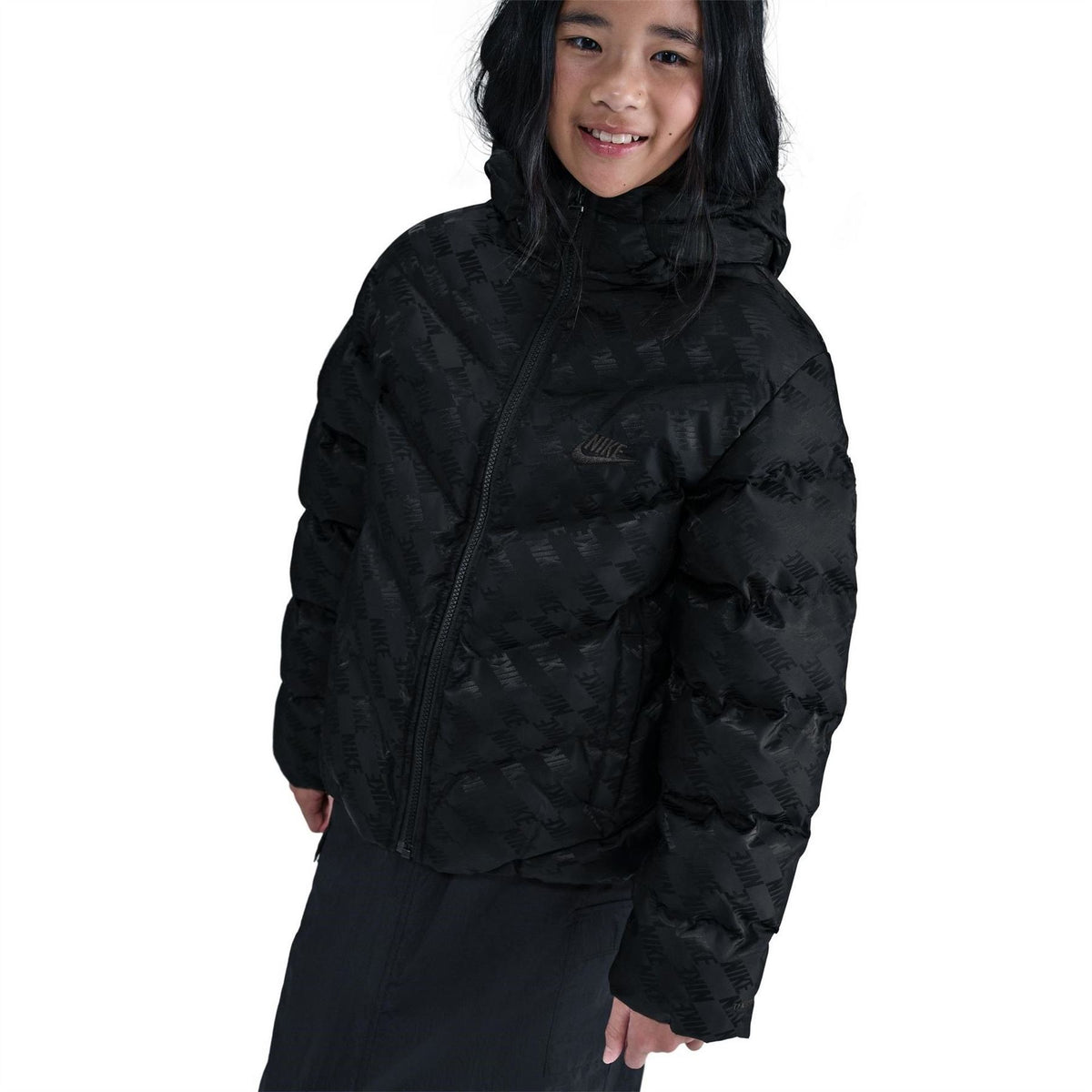Nike Hooded Neck All Over Logo Puffer Jacket