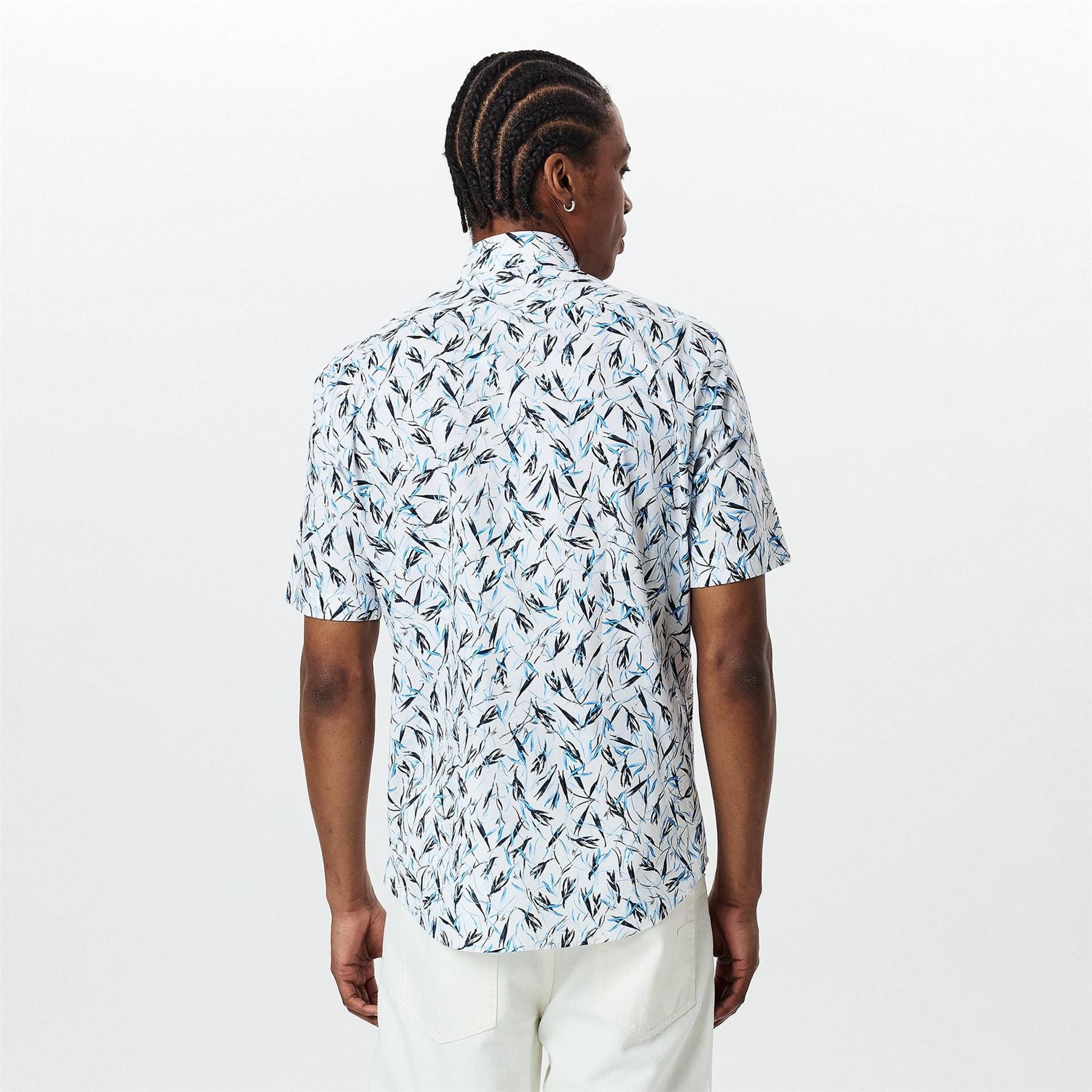 Boss H JOE Kent Patterned Short Sleeve Tailored Fit Shirt
