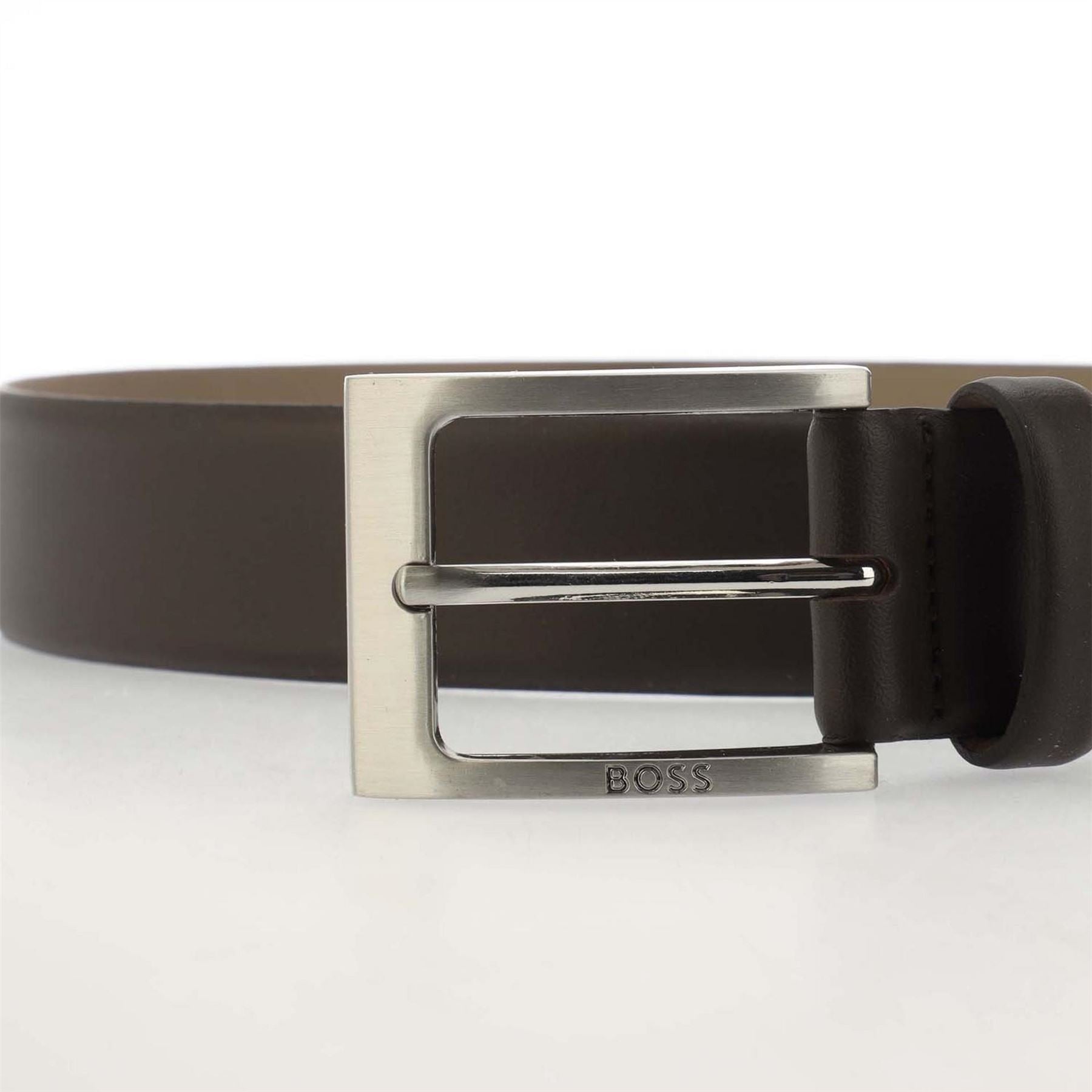 Boss Leather Pin Buckle Belt with Logo