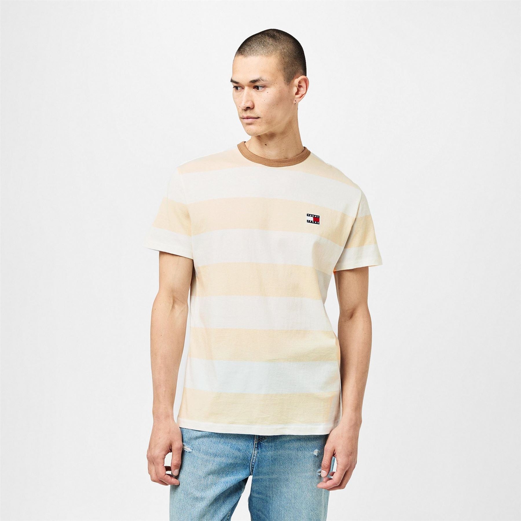 Tommy Jeans Regular Fit Bold Stripe Crew Neck T-Shirt