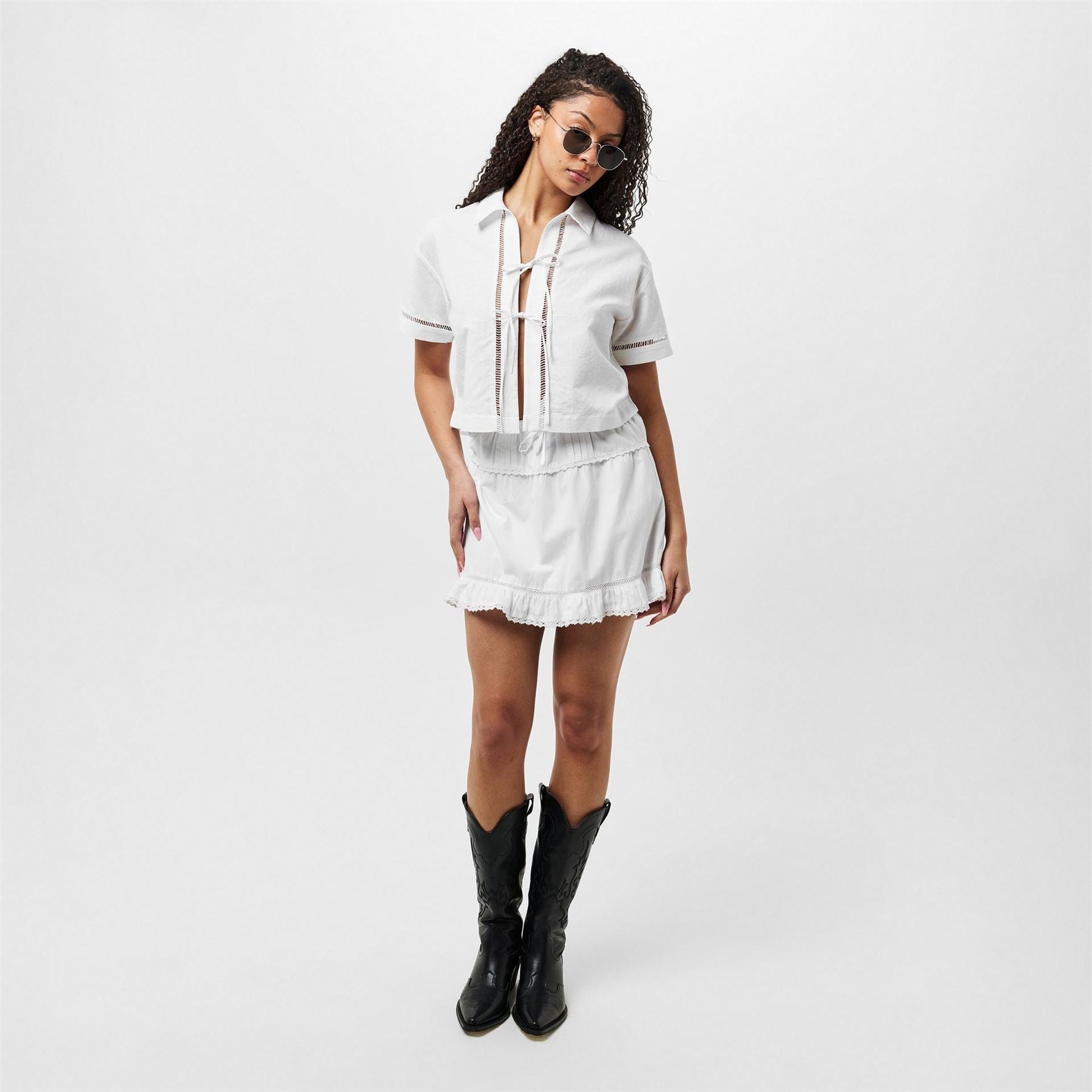 Jack Wills Tie Mini A-Line Skirt