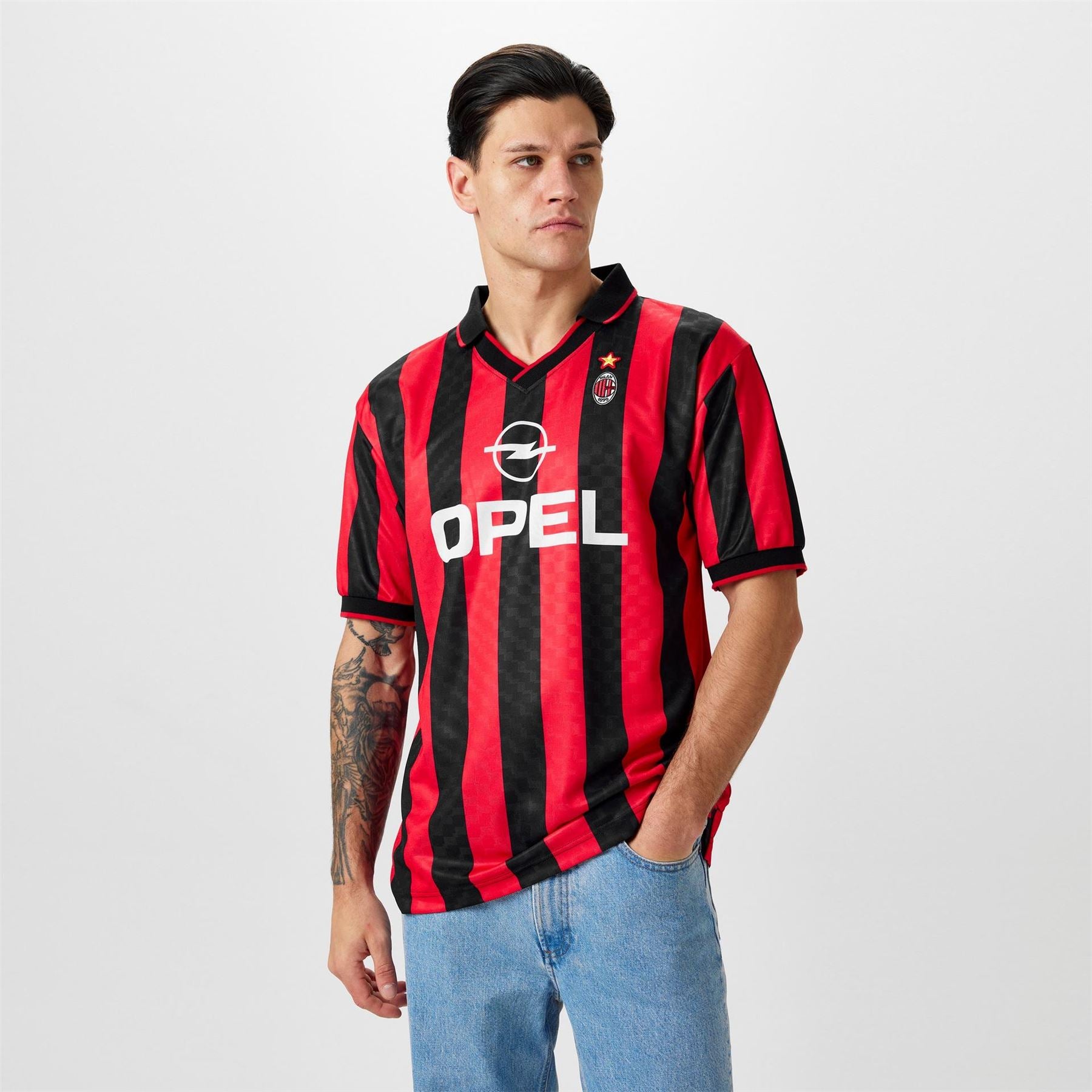 Score Draw Ac Milan 1996 Retro Home Football Shirt Adults