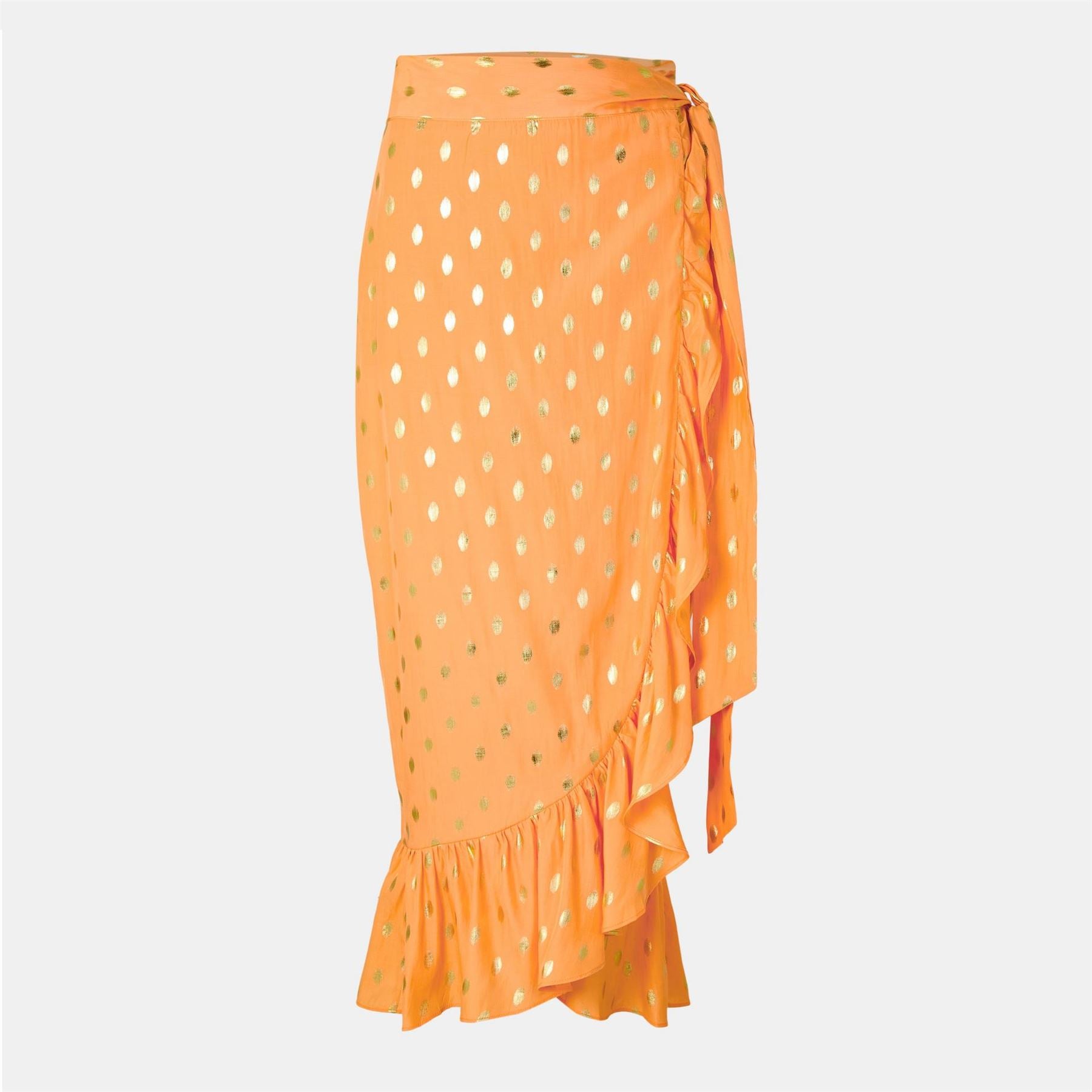 Never Fully Dressed Fleck Jaspre Midi Polka Dot Wrap Skirt