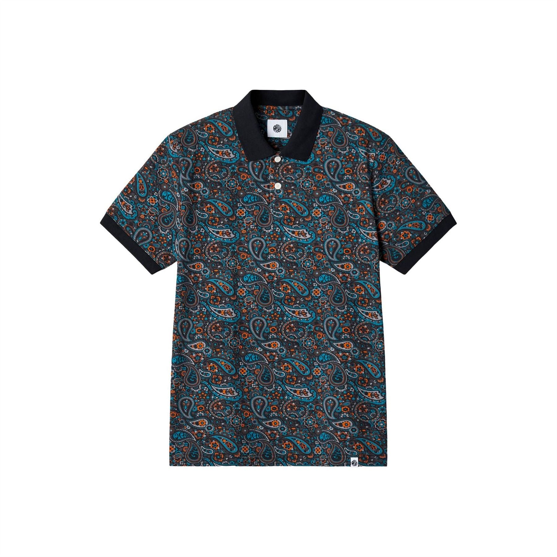 Pretty Green Wonderwall Paisley Short Sleeve Polo Shirt