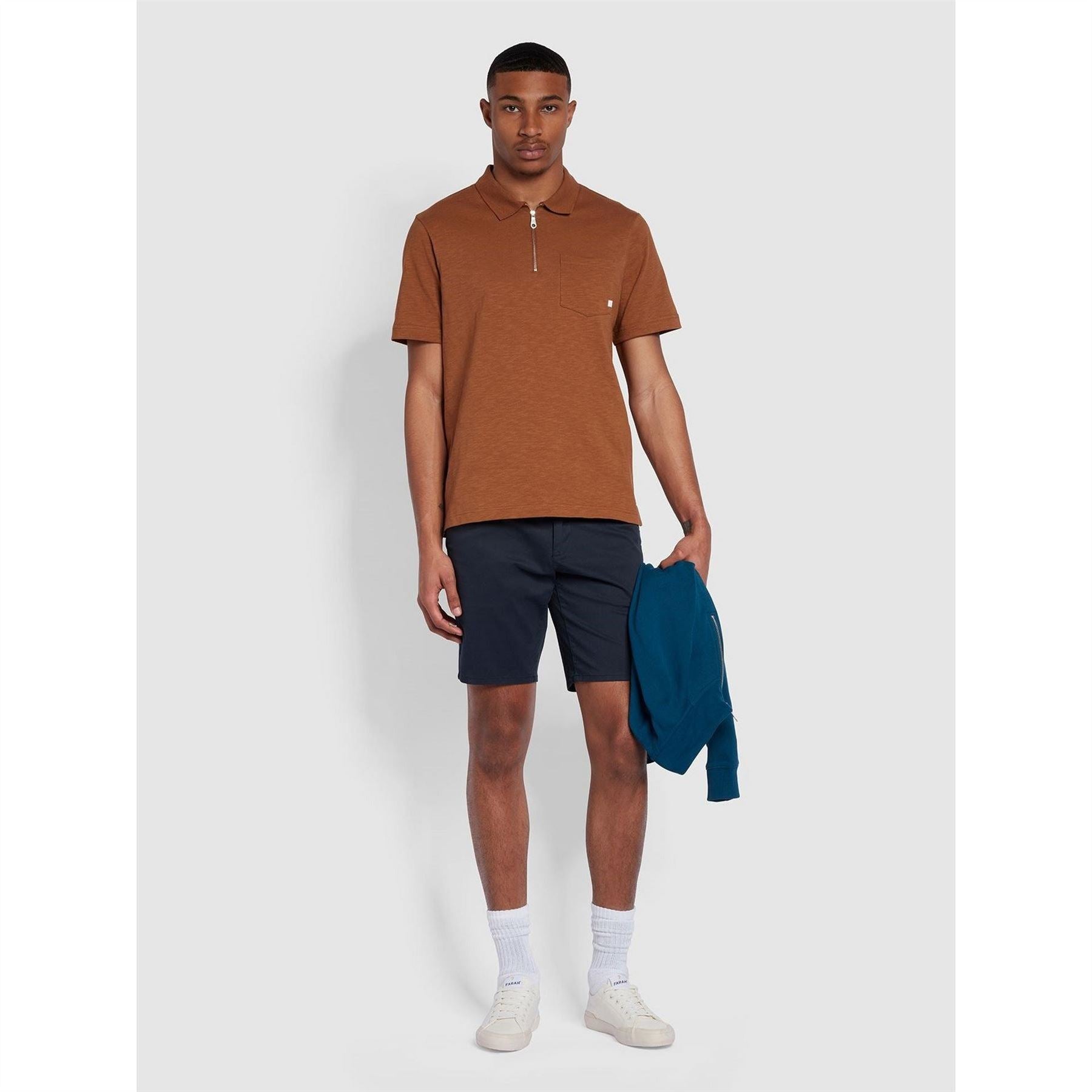 Farah Chancery Zipped Short Sleeve Polo Shirt