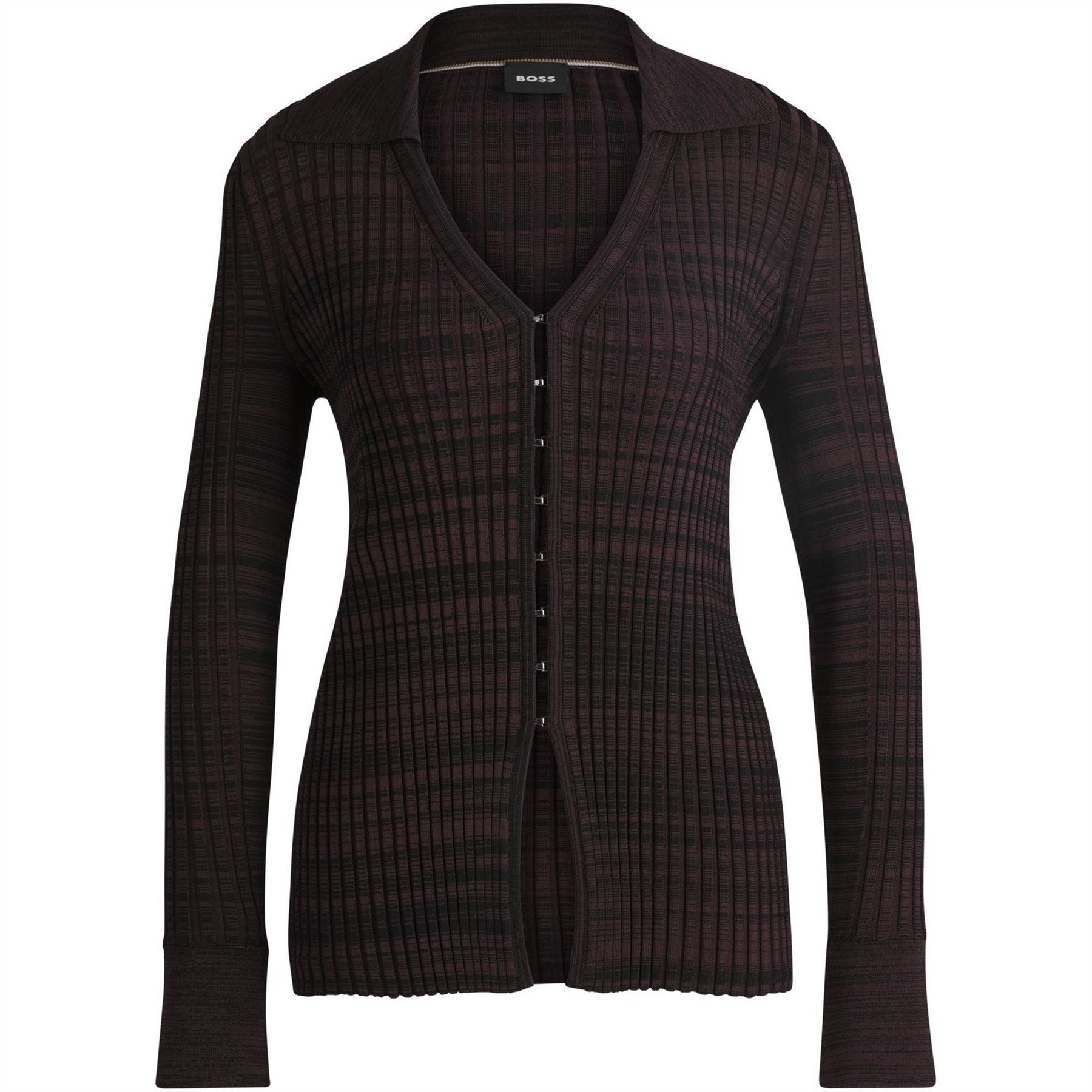 Boss V-Neck Shirt Collar Long Sleeve Sweater