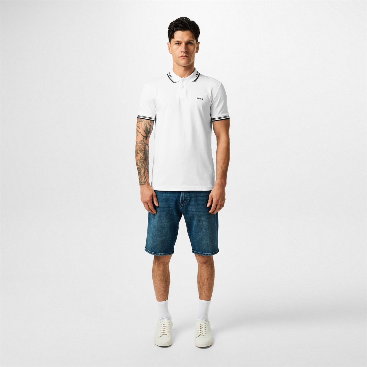 Boss Green Paul Contrast Striped Trim Short Sleeve Polo Shirt